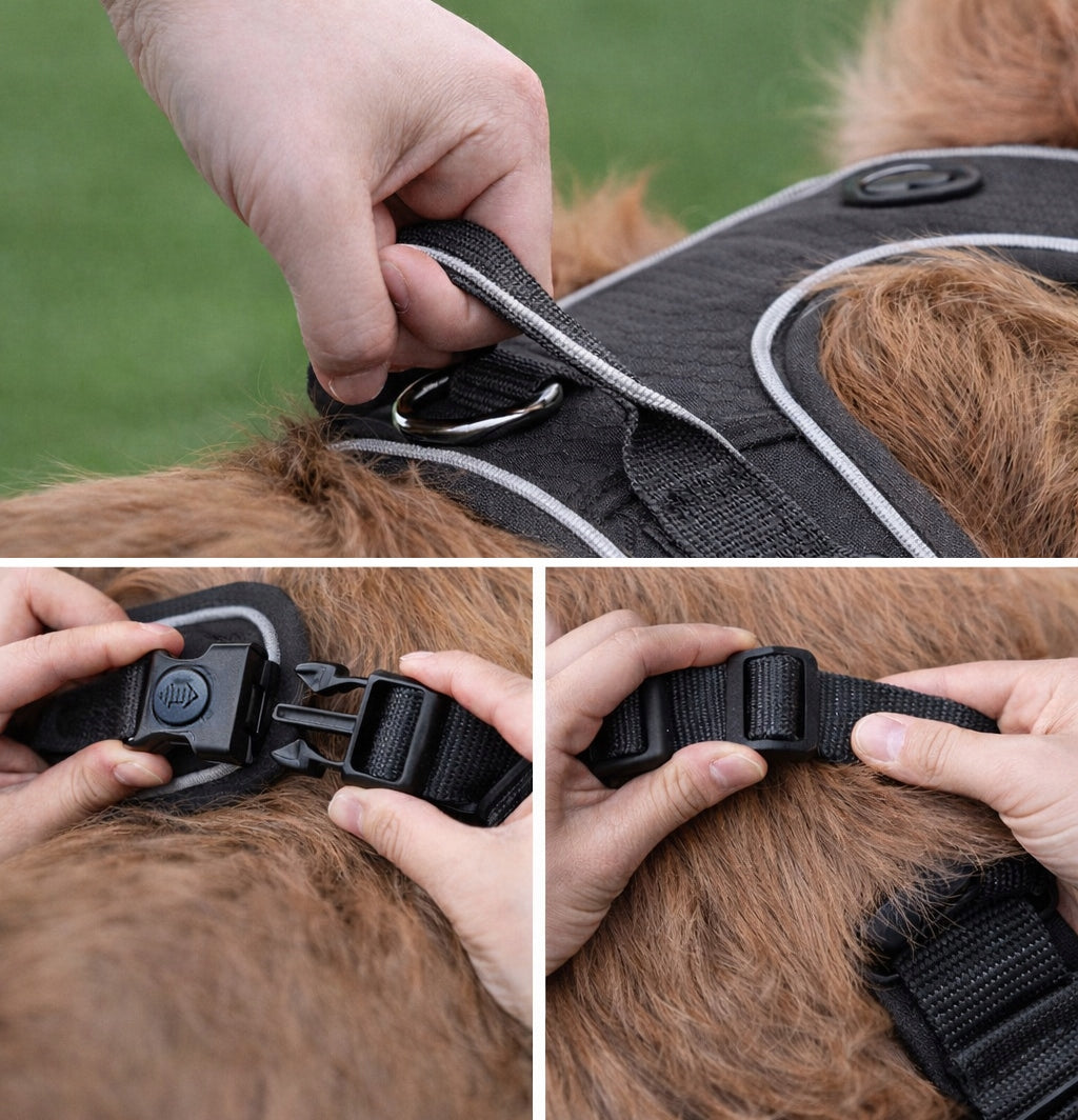 PRESSURE-FREE WALKING HARNESS GUARD FOR DOG STRONG SOFT STRONG BLACK r. S Brand Reverse