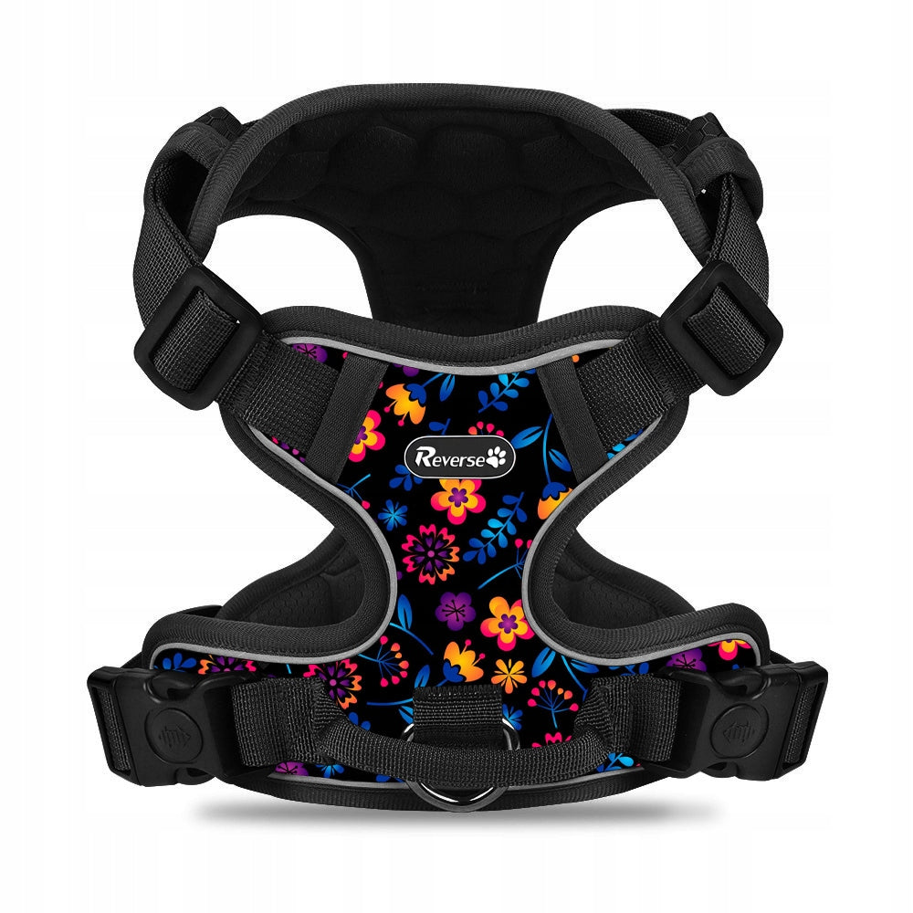 PRESSURE-FREE WALKING HARNESS GUARD FOR DOG STRONG SOFT STRONG FLOWERS r. L Manufacturer code S.W1.FLOWER.L
