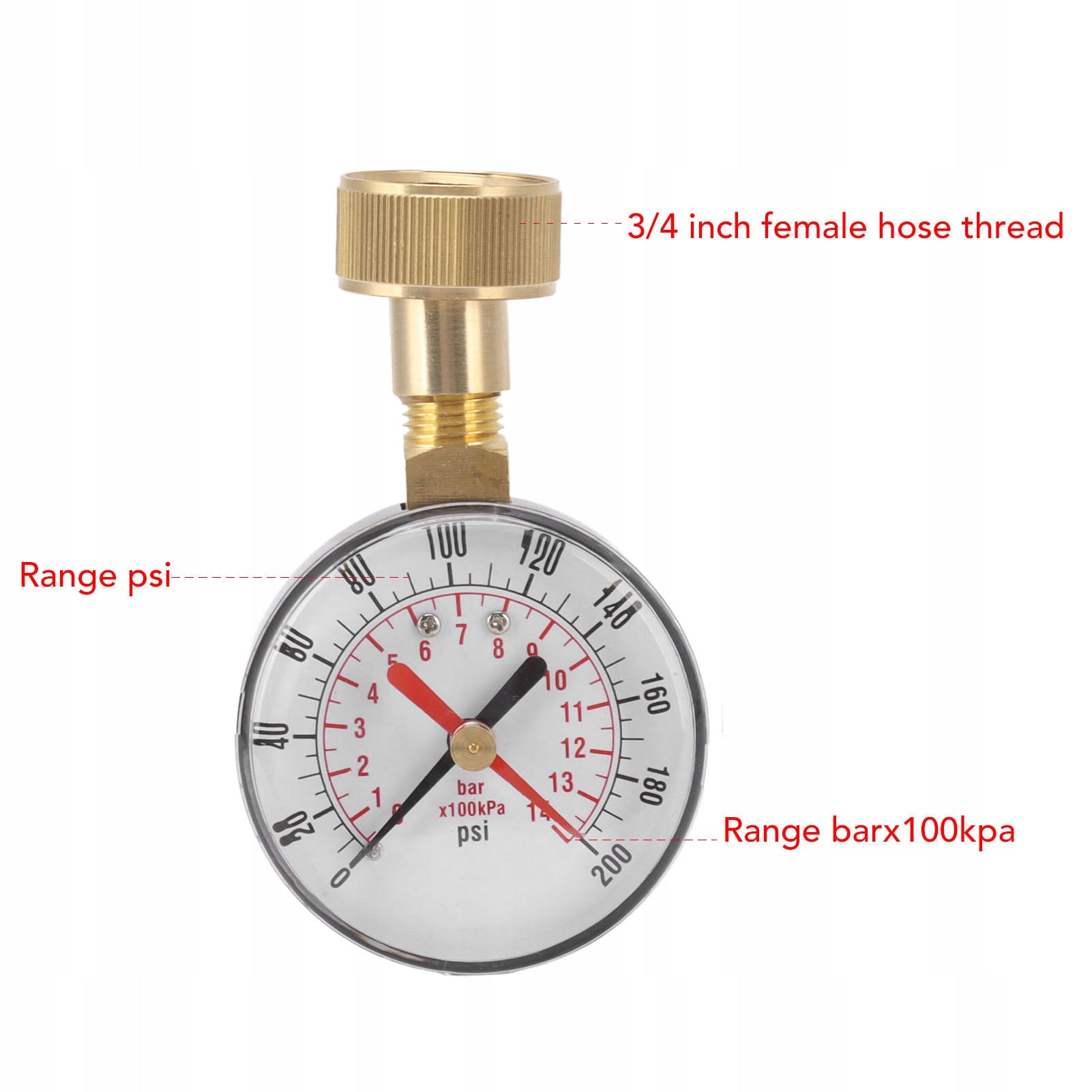 PRESSURE GAUGE FOR WATER FILTERS 3/4 UNIVERSAL Model 3111230072611