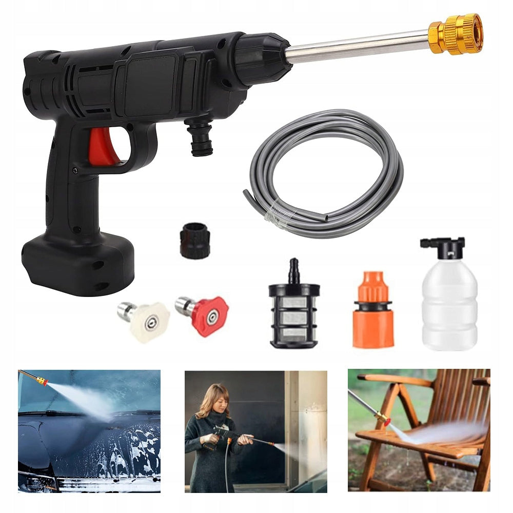 PRESSURE WASHER 21V CORDLESS CAR WASH GUN WITH NOZZLES