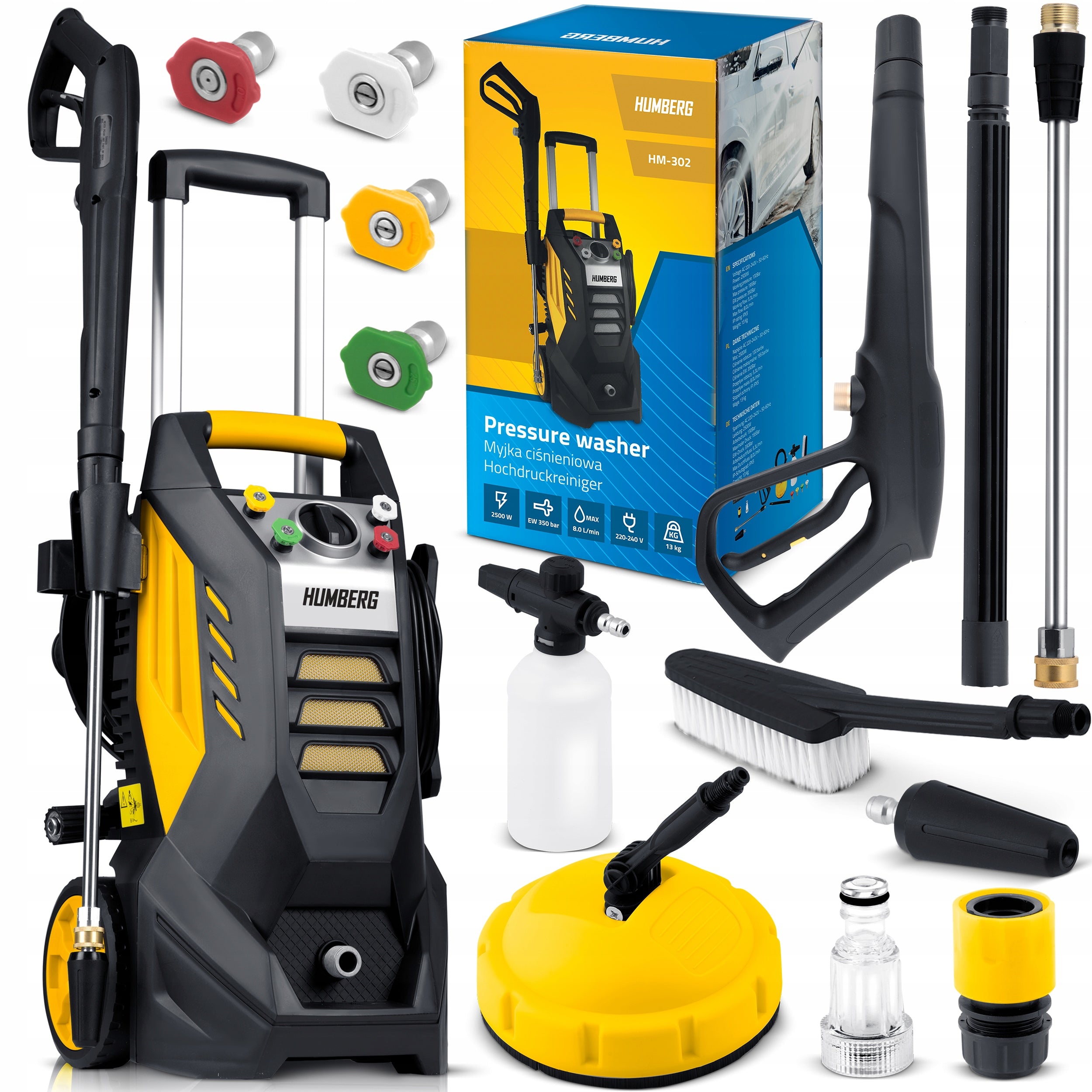 PRESSURE WASHER 2500W MEGA STRONG UP TO 350 BAR SET SUPER NEW MODEL 2026