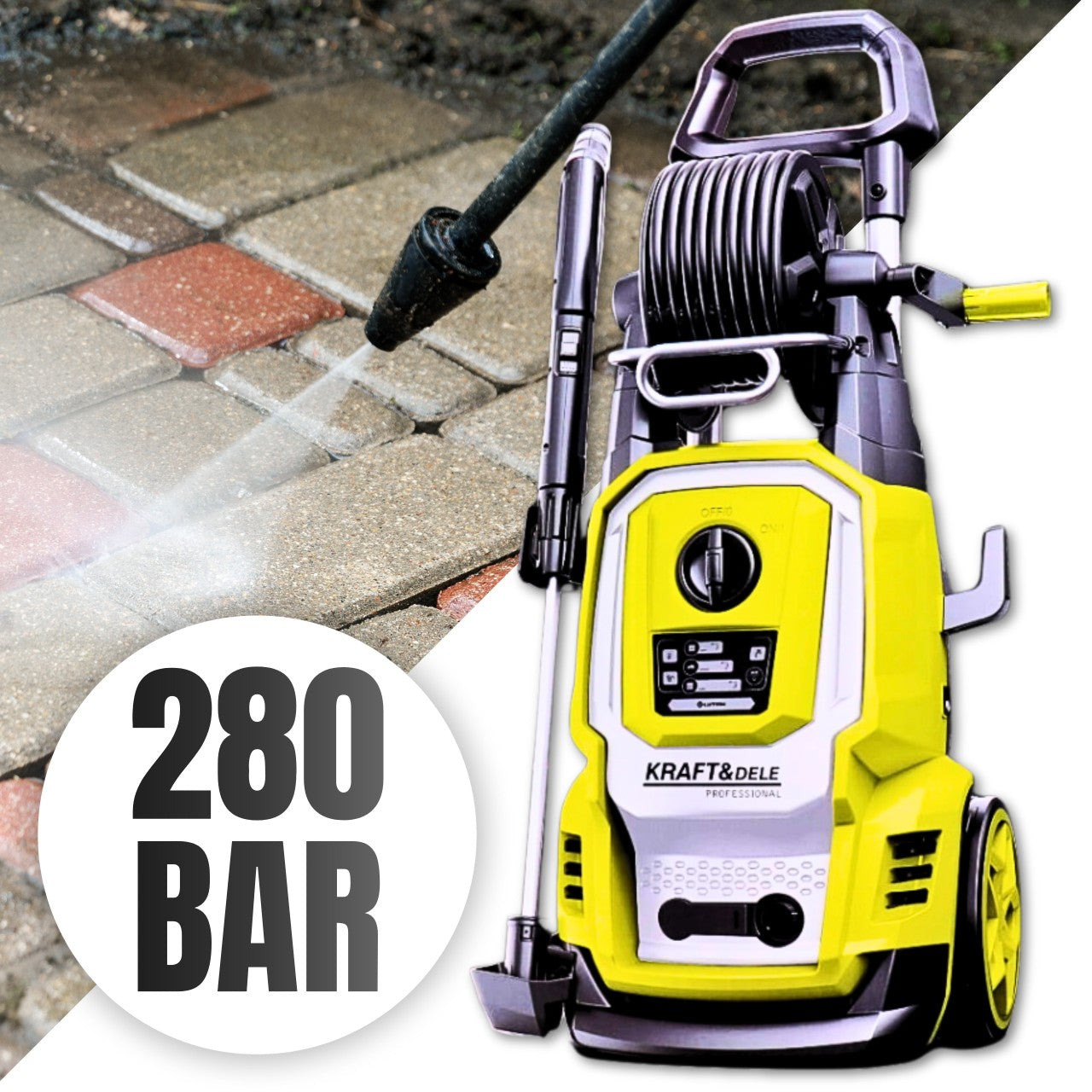 PRESSURE WASHER 280 BAR BRASS PUMP STRONG INDUCTION LARGE SET 3000W Manufacturer code KD668