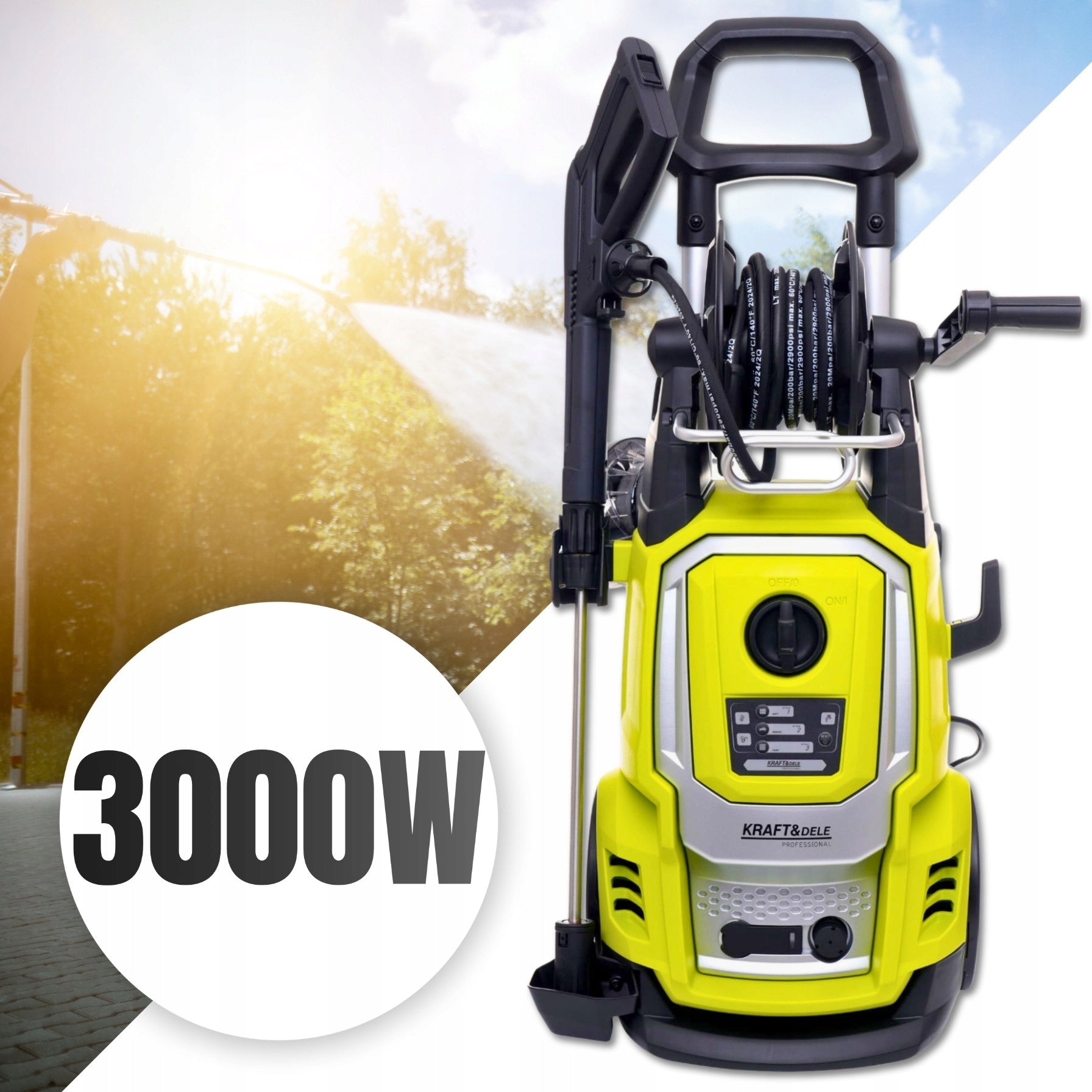 PRESSURE WASHER 280 BAR BRASS PUMP STRONG INDUCTION LARGE SET 3000W Packaging status original