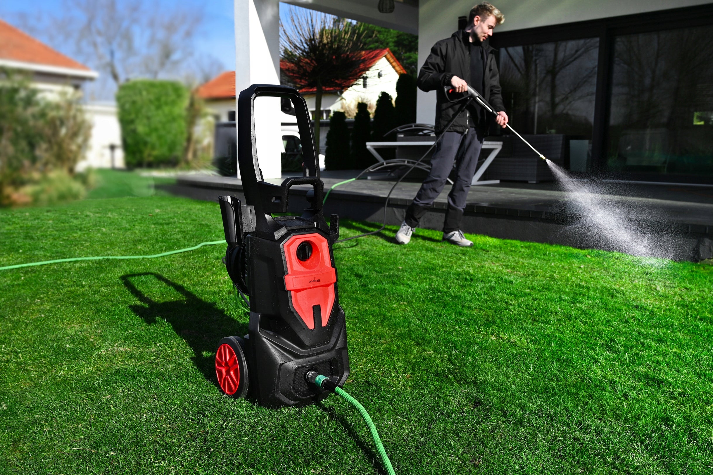 PRESSURE WASHER 350BAR BRASS PUMP 3000W INDUCTION POWERFUL RETRACTOR 12M Packaging status original