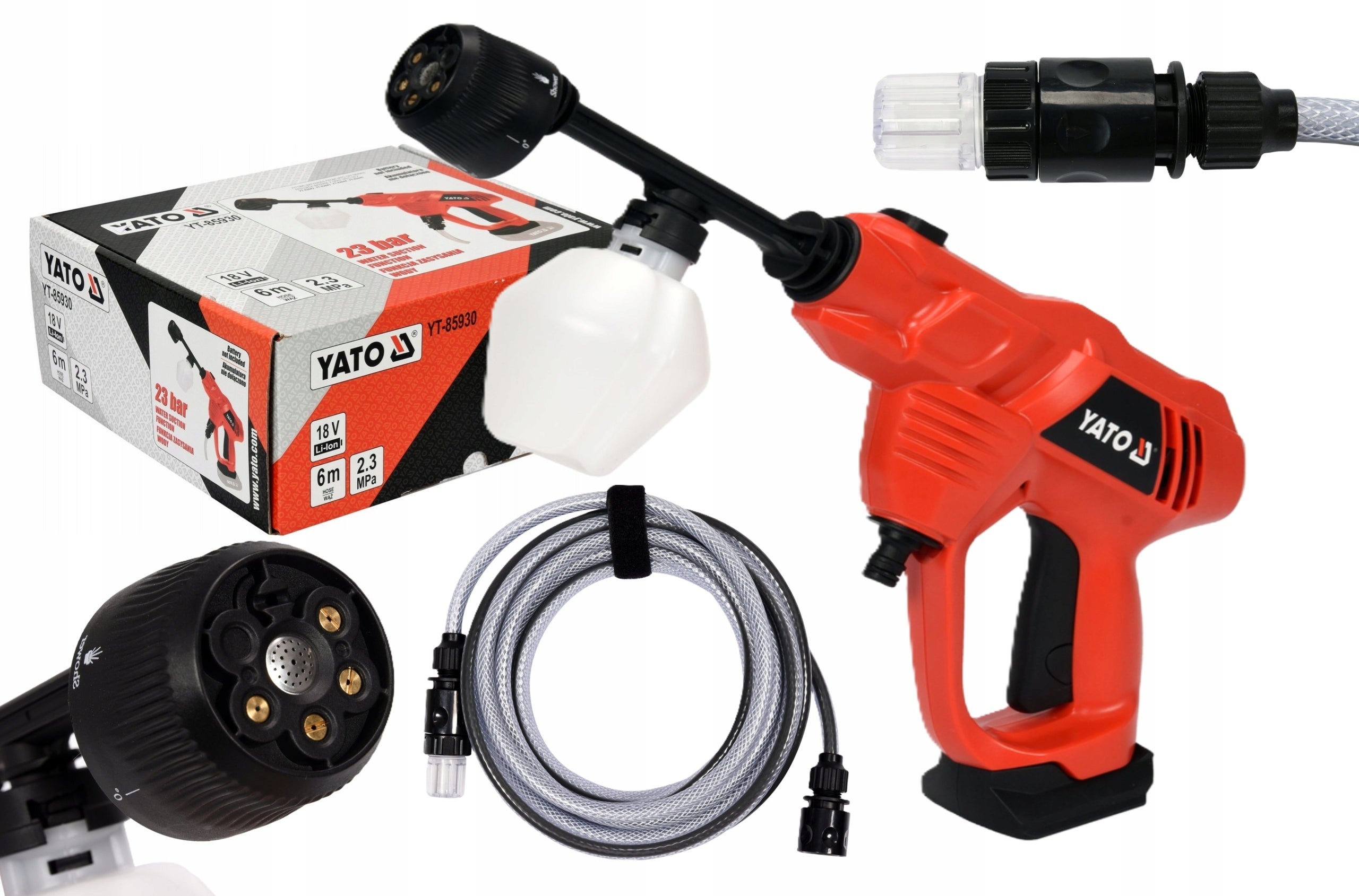 PRESSURE WASHER AKU WITH SUCTION FUNCTION BODY 18V 23bar YT-85930