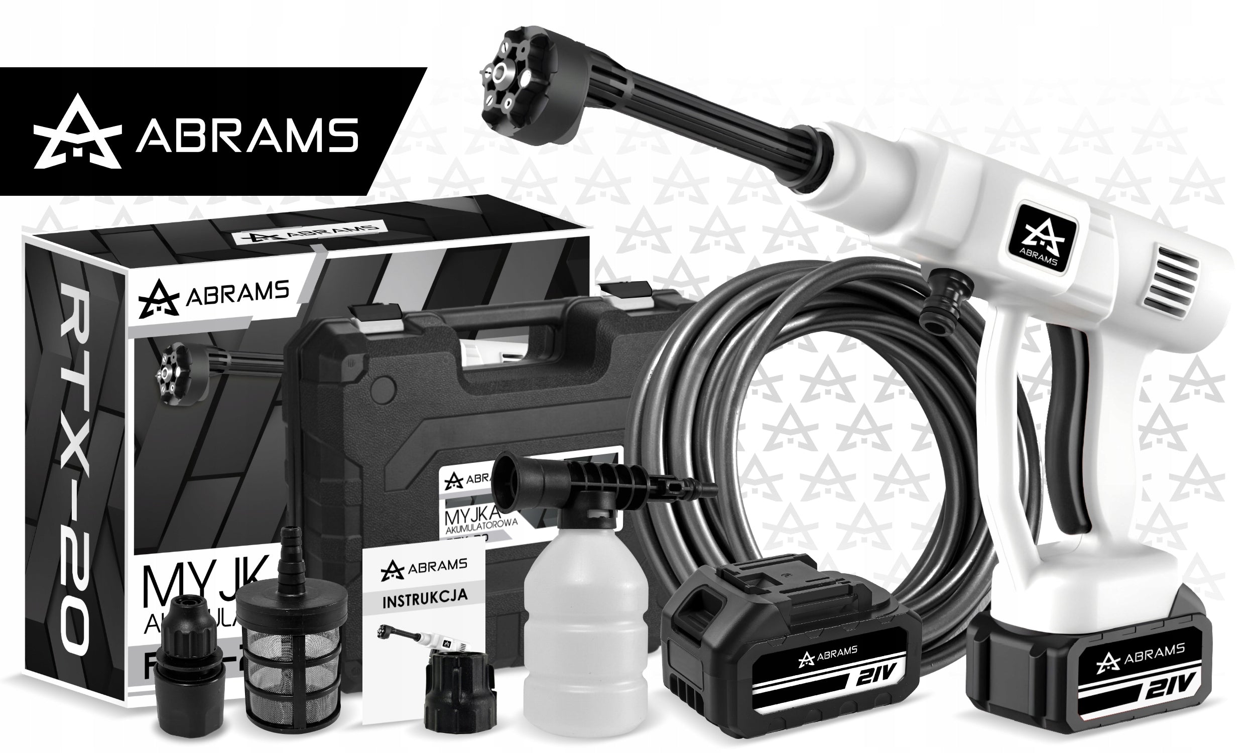PRESSURE WASHER CORDLESS 60BAR 2 BATTERIES 4AH 21V MULTI NOZZLE Packaging status original