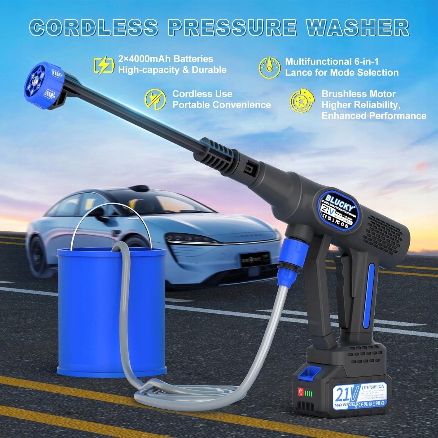 PRESSURE WASHER CORDLESS BLUCKY MULTIFUNCTIONAL SPRAYER SUITCASE 3IN1 Manufacturer code TE14