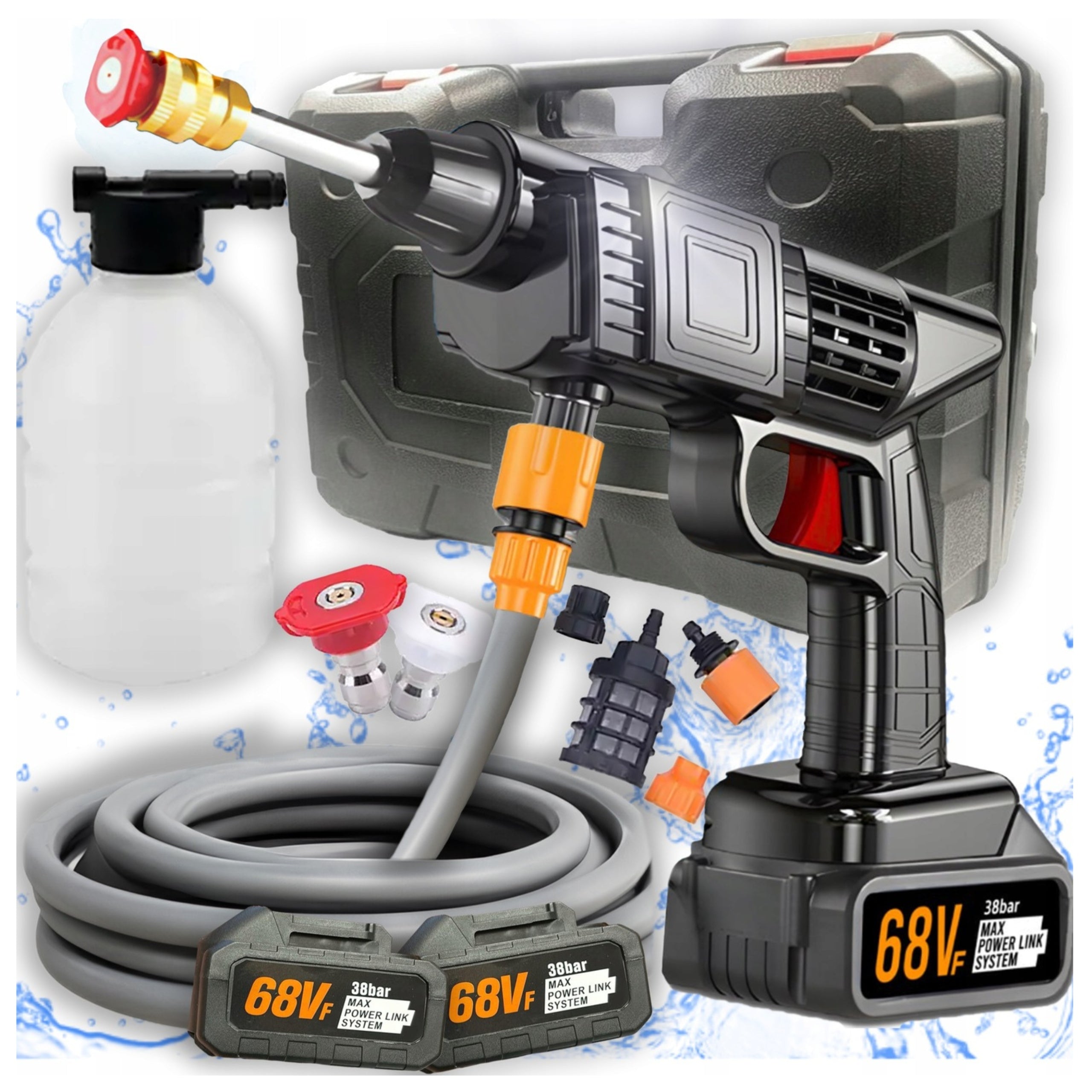 PRESSURE WASHER CORDLESS GARDEN WINDOW WASHING KIT CUBE 2xAKU Packaging status original