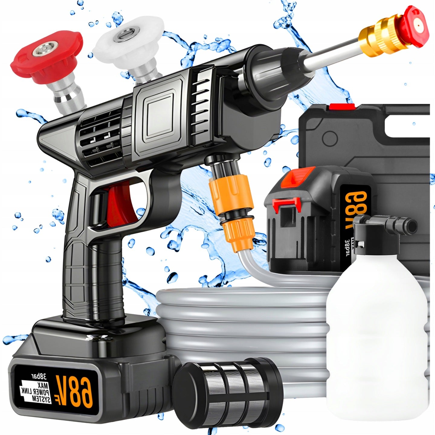 PRESSURE WASHER CORDLESS GARDEN WINDOW WASHING KIT CUBE 2xAKU