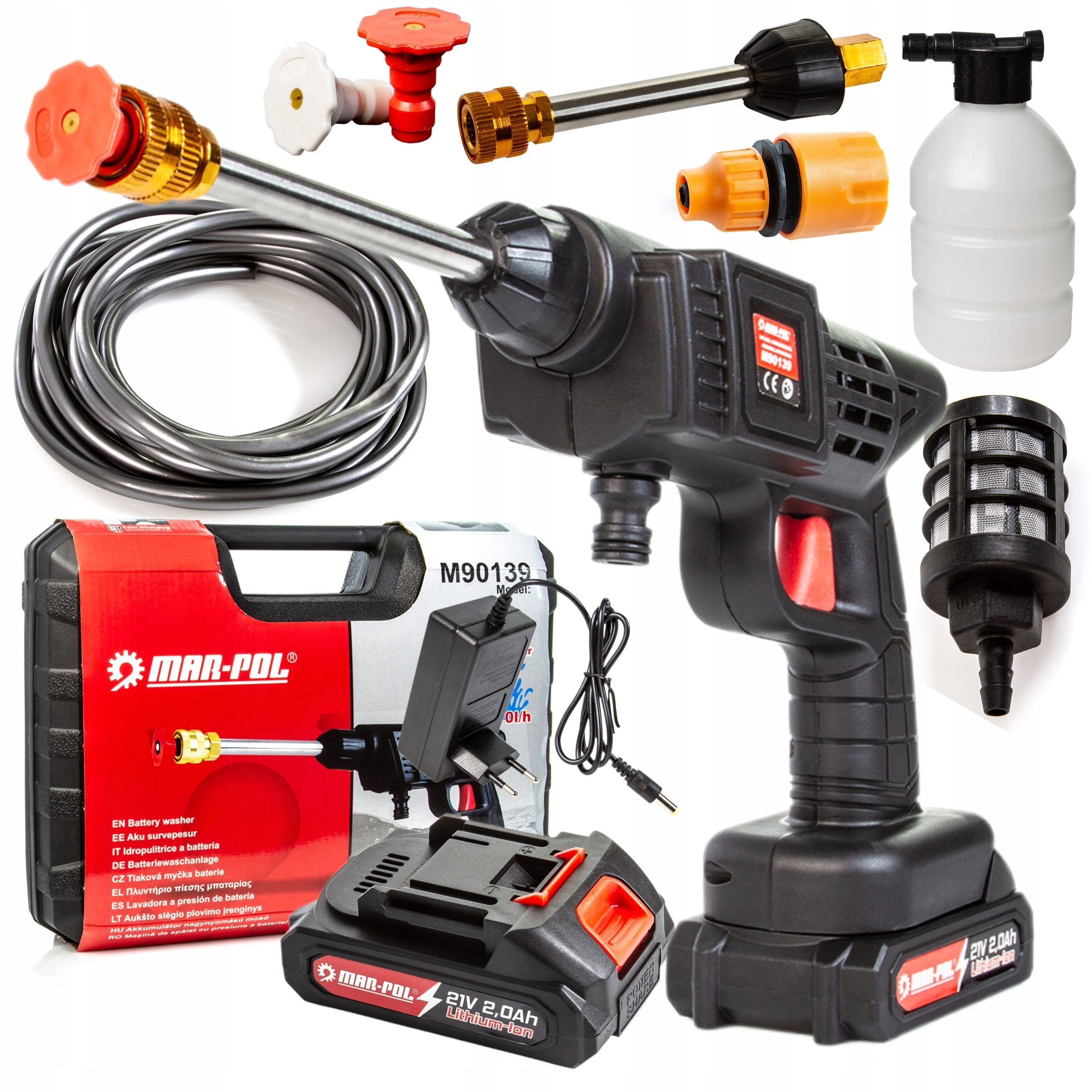 PRESSURE WASHER CORDLESS SUITCASE +2AH AKU 21V CORDLESS WASHER
