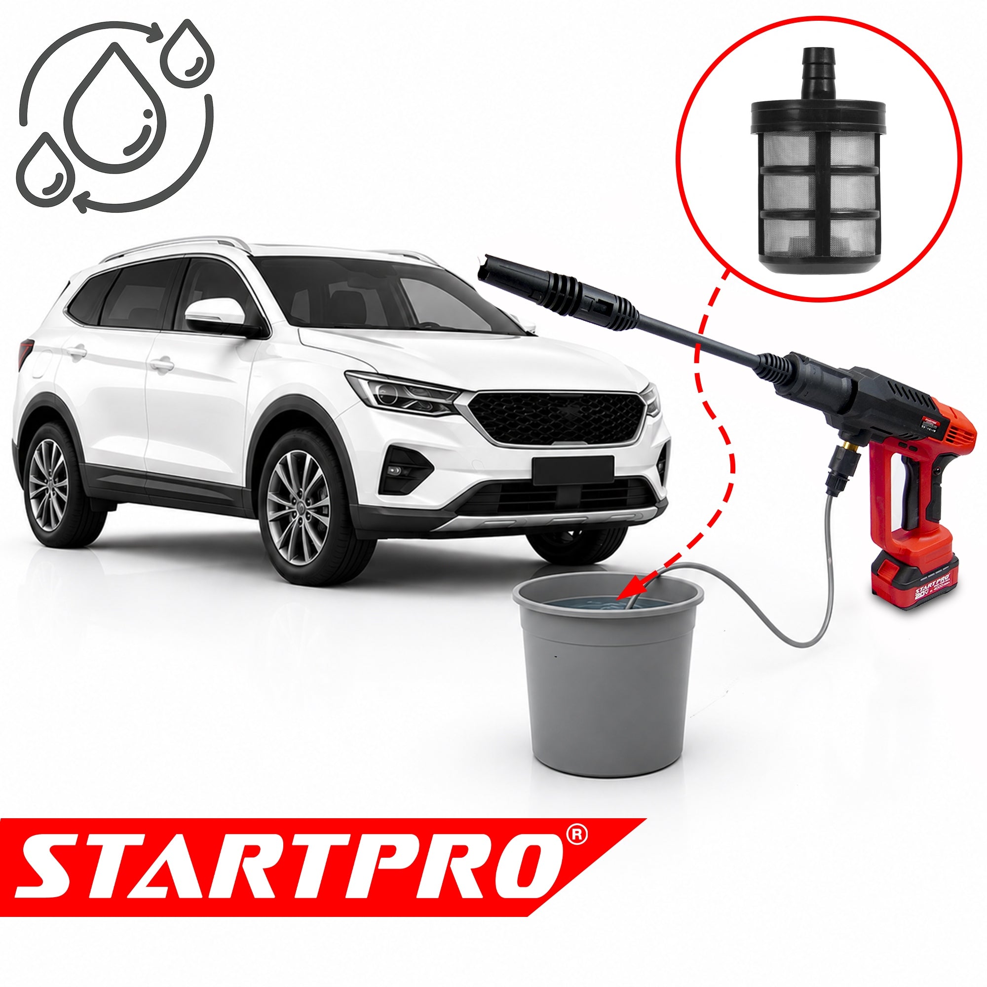 PRESSURE WASHER CORDLESS WIRELESS SET AKU 4Ah + FOAMER Manufacturer code SCW2-21
