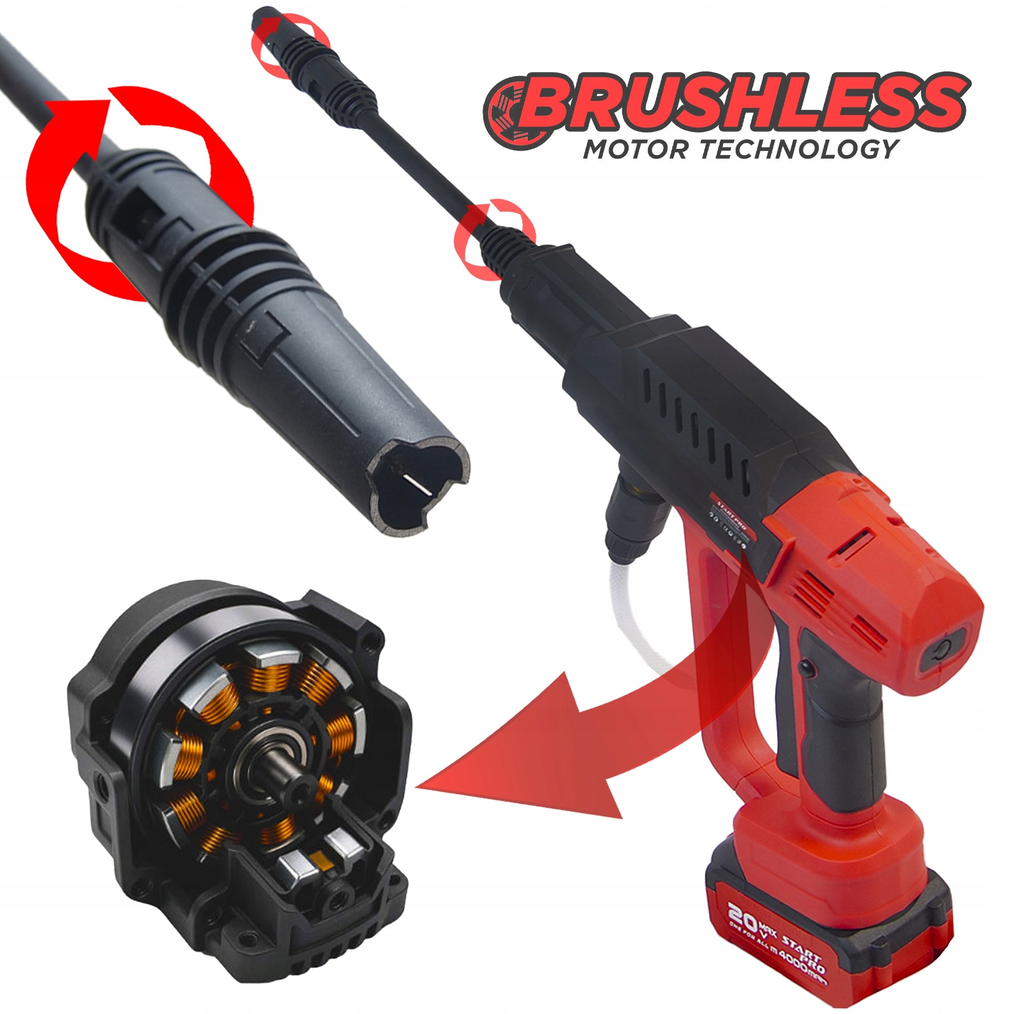 PRESSURE WASHER CORDLESS WIRELESS SET AKU 4Ah + FOAMER Packaging status original