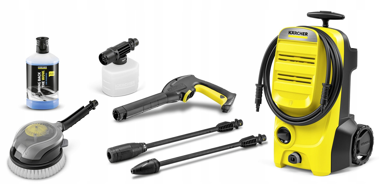 PRESSURE WASHER KARCHER K4 CLASSIC CAR STRONG COMPACT + FOAMER LIQUID Manufacturer code NAJNOWSZA Myjka wysokociśnieniowa K4