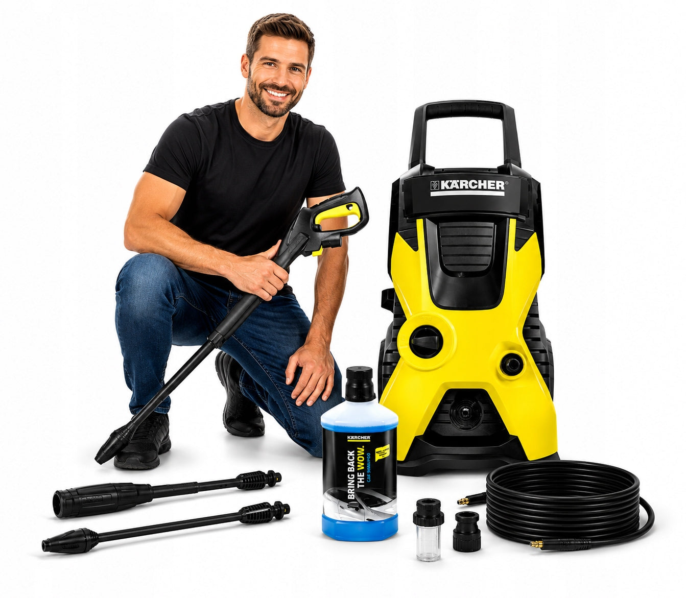 PRESSURE WASHER KARCHER K5 2100W INDUCTION IPX5 LANCE NOZZLE SHAMPOO HOSE