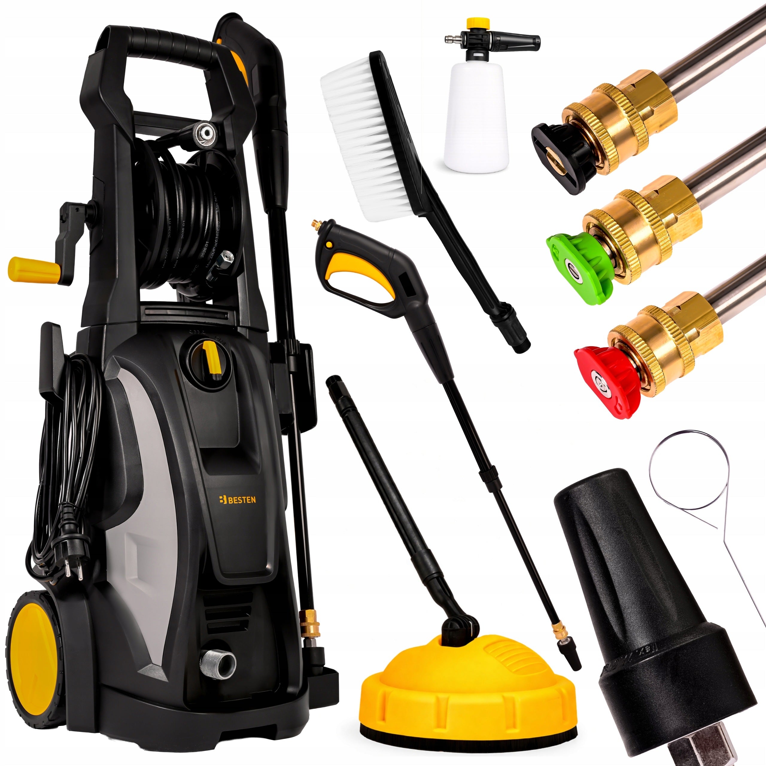 PRESSURE WASHER POWERFUL 180bar ALUMINUM PUMP 2400W BESTEN TURBO SET