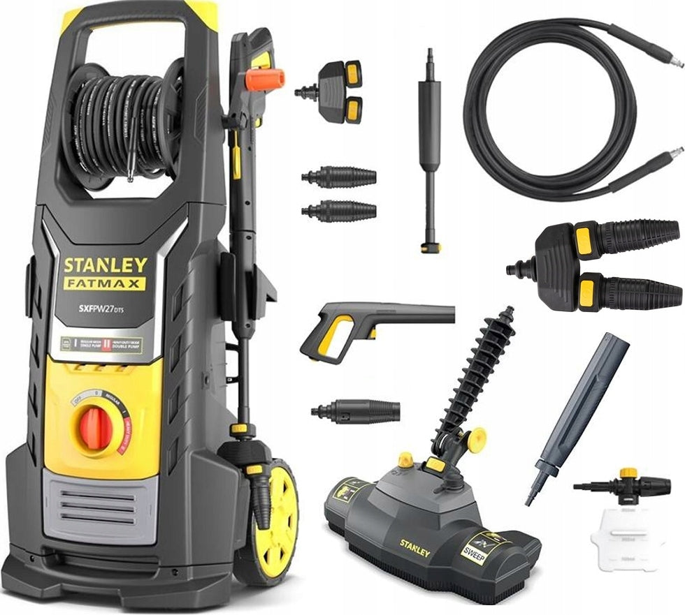 PRESSURE WASHER STANLEY 2700W 320bar 850l/h + TWIN AQUASWEEPER BRUSH Packaging status original