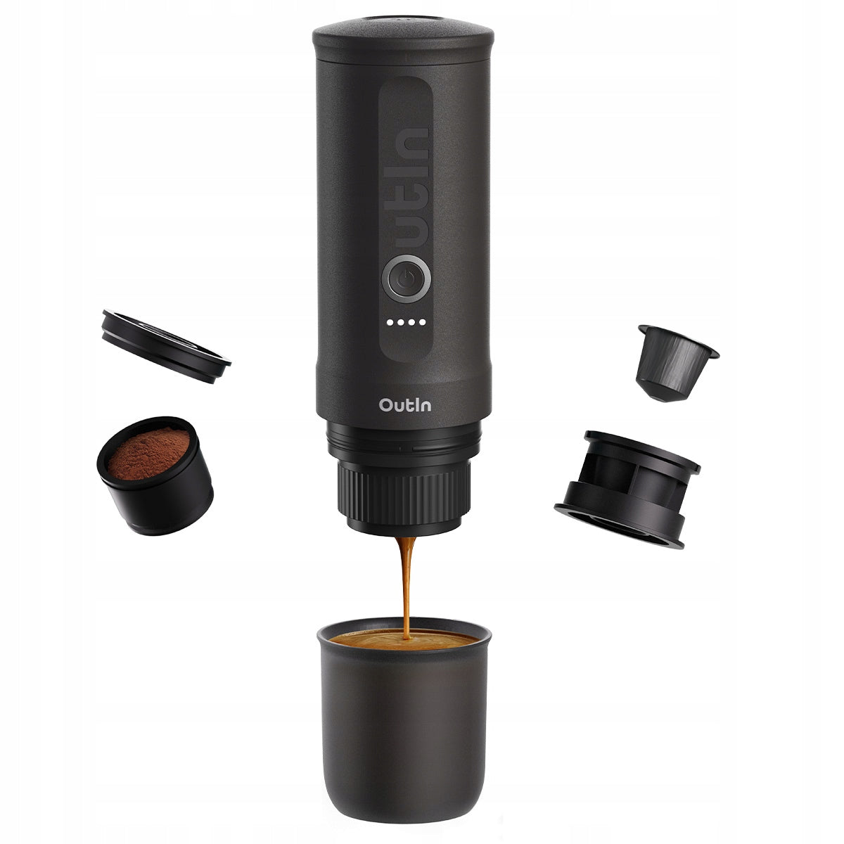 PRESSURE ground coffee maker capsules 20 bar Outin Nano Portable Packaging status original
