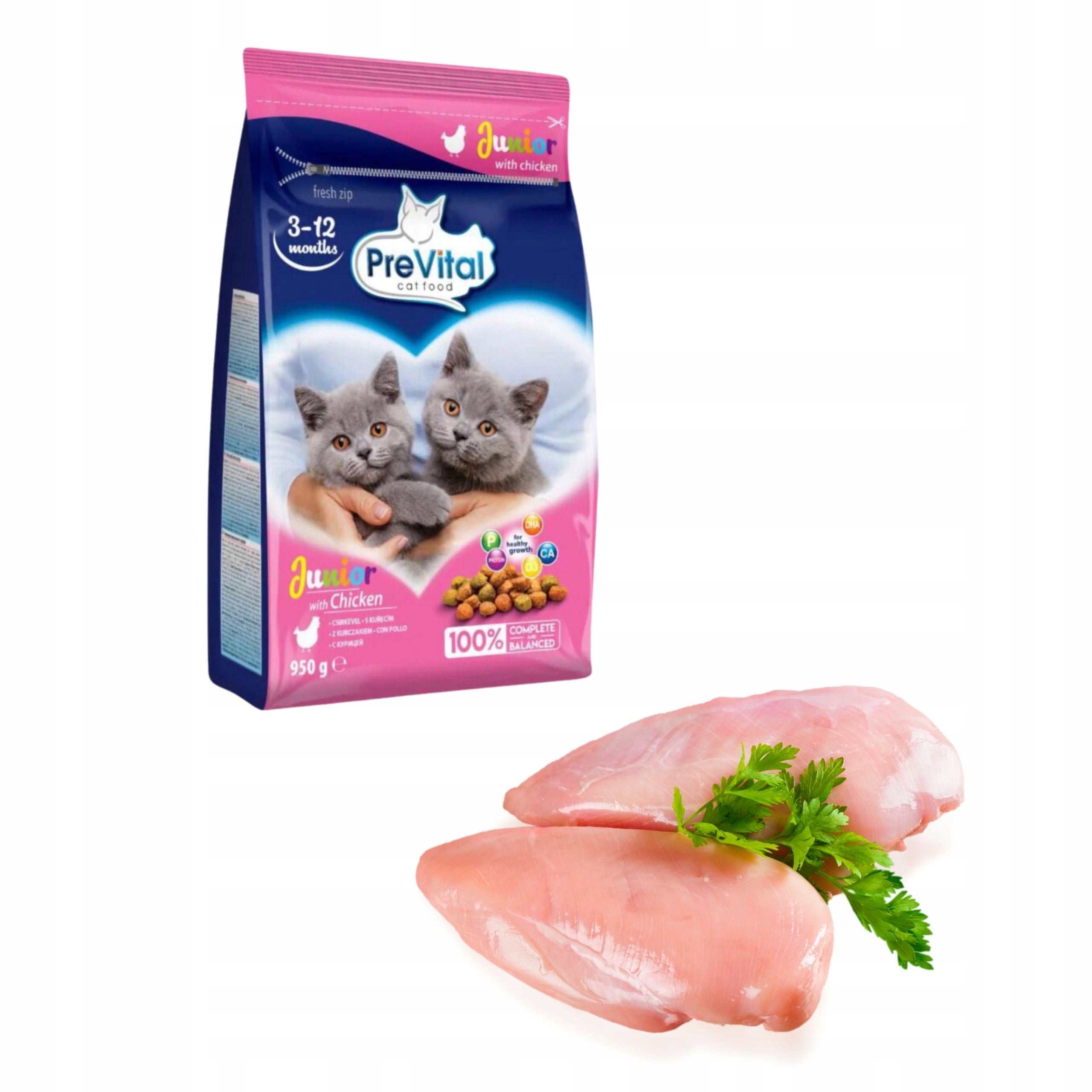 PREVITAL JUNIOR CHICKEN DRY FOOD FOR KITTENS WITH CHICKEN 950 G Brand Prevital