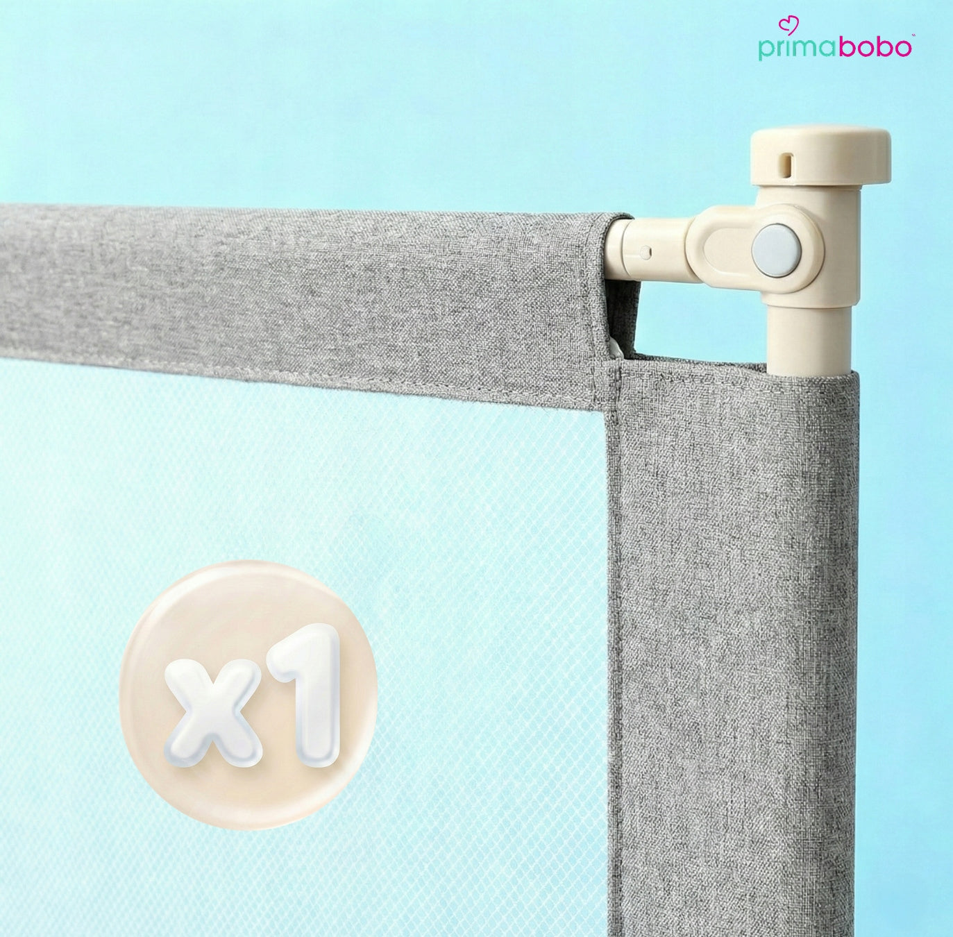 PRIMABOBO Protective barrier for bed CLASSIC 180cm for children HIGH GREY Packaging status original