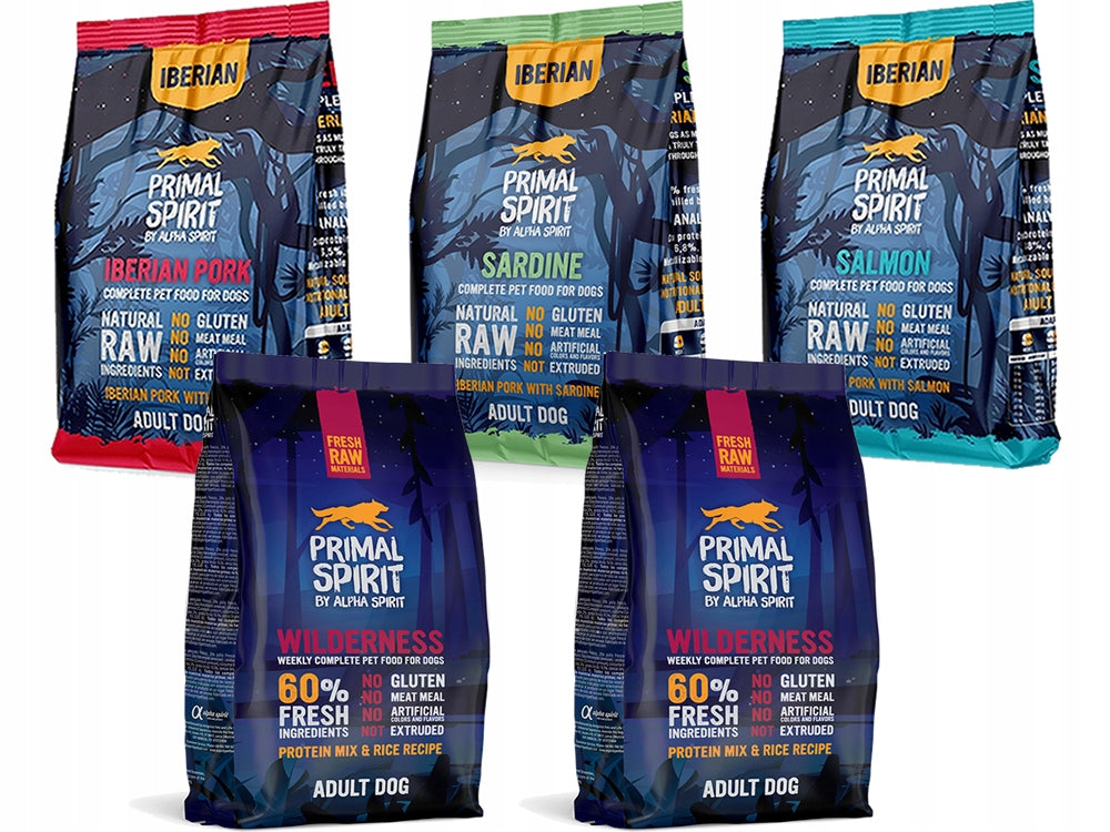 PRIMAL SPIRIT TRIAL PACKAGE 5x 1kg MIX OF FLAVORS