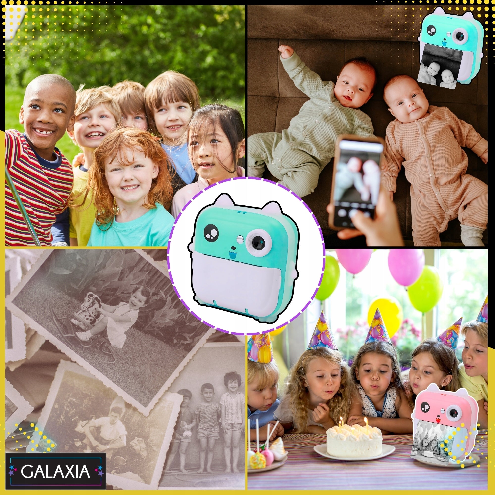 PRINT CAMERA MINI THERMAL PRINTER FOR CHILDREN 23 SELF-ADHESIVE ROLLS Manufacturer code Aparat dla dzieci mini drukarka termiczna