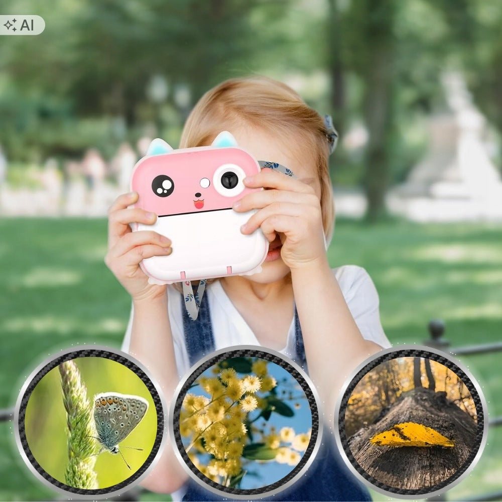 PRINT INSTANT CAMERA FOR CHILDREN MINI THERMAL PRINTER + 13 ROLLS Packaging status original