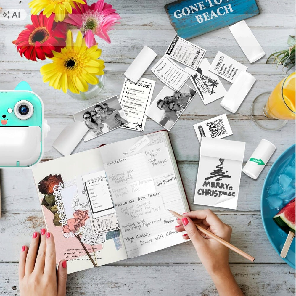 PRINT INSTANT CAMERA FOR CHILDREN MINI THERMAL PRINTER + 13 ROLLS Packaging status original