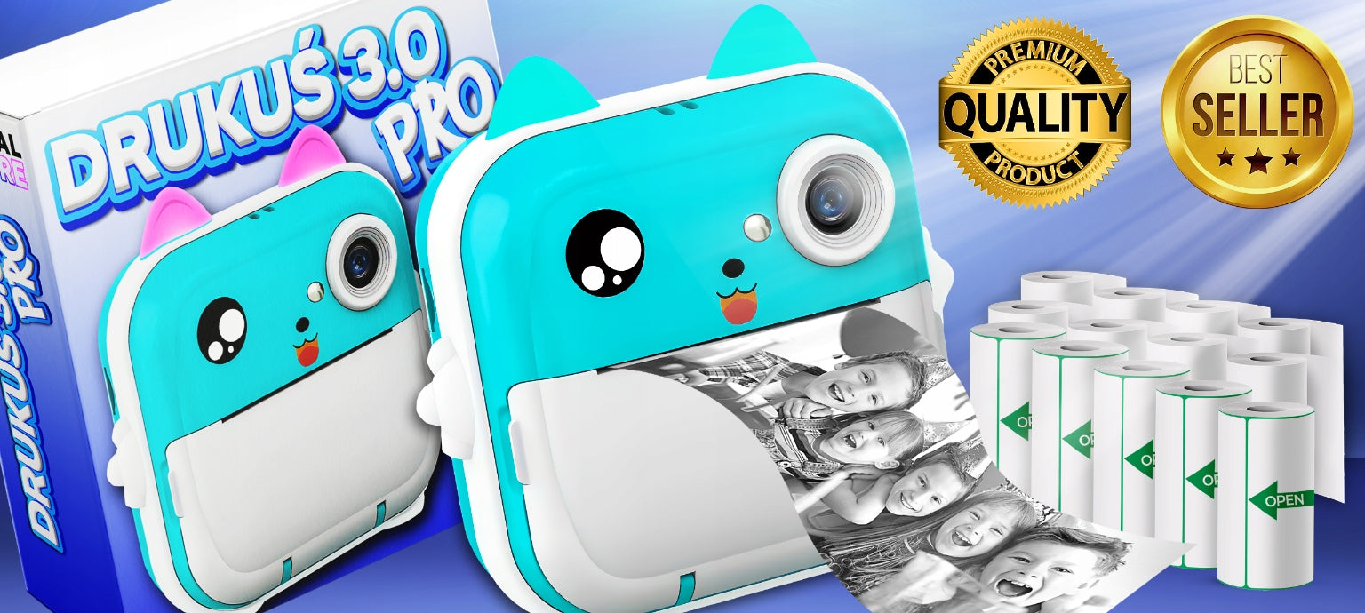 PRINTŚ 3.0 PRO THERMAL PRINTER FOR PHOTOS CAMERA + 13 ROLLS Packaging status original