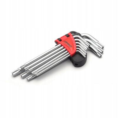 PRO set of 9 Torx wrenches with long hole PRO-ZK004