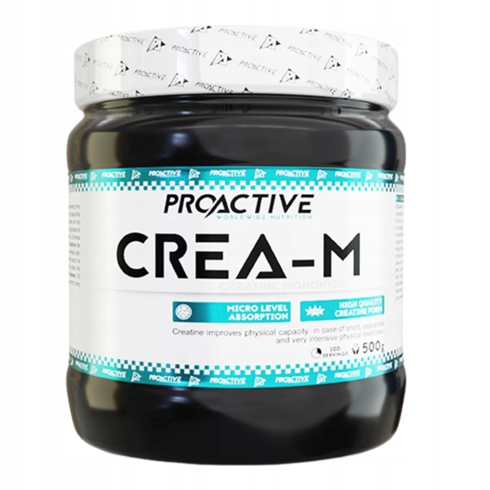 PROACTIVE CREA-M 500 g CREATINE MUSCLES STRENGTH REGENERATION ENDURANCE Expiration date at least six months from the date of purchase
