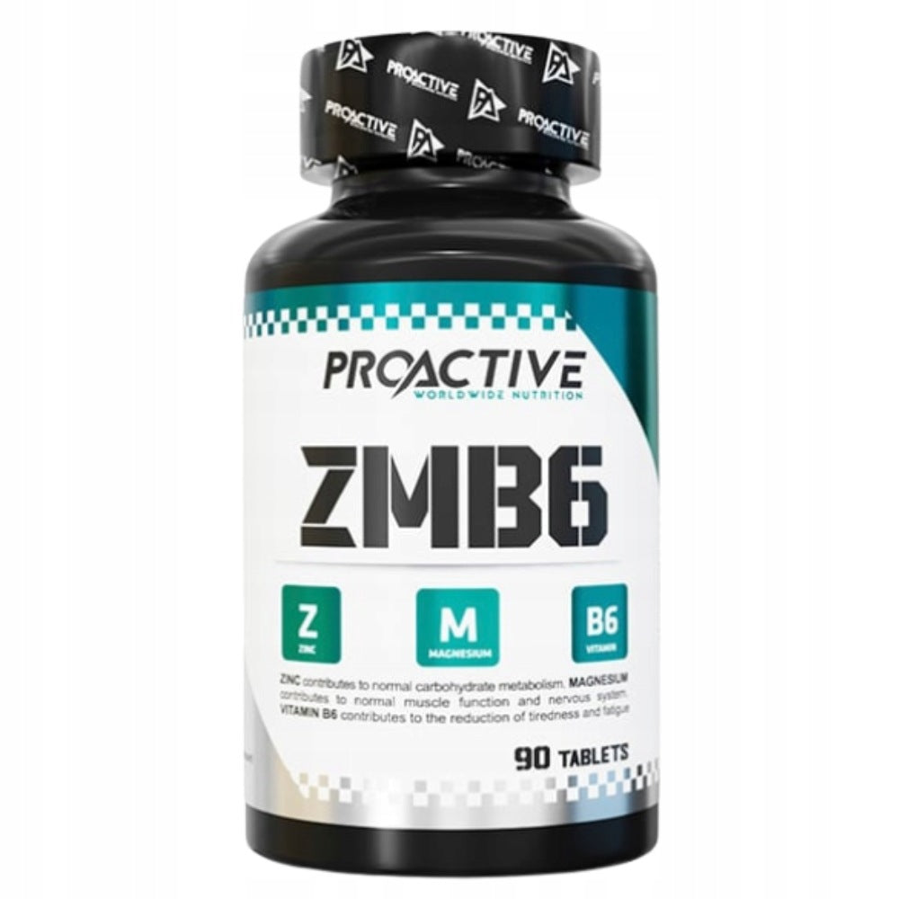 PROACTIVE ZMB6 90 tabs MAGNESIUM ZINC VITAMIN B6 REGENERATION STRENGTH