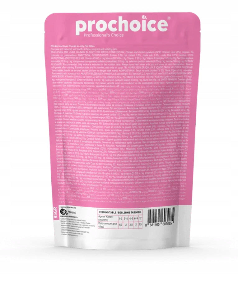 PROCHOICE KITTEN wet food chicken 85g for kittens Manufacturer code 603085