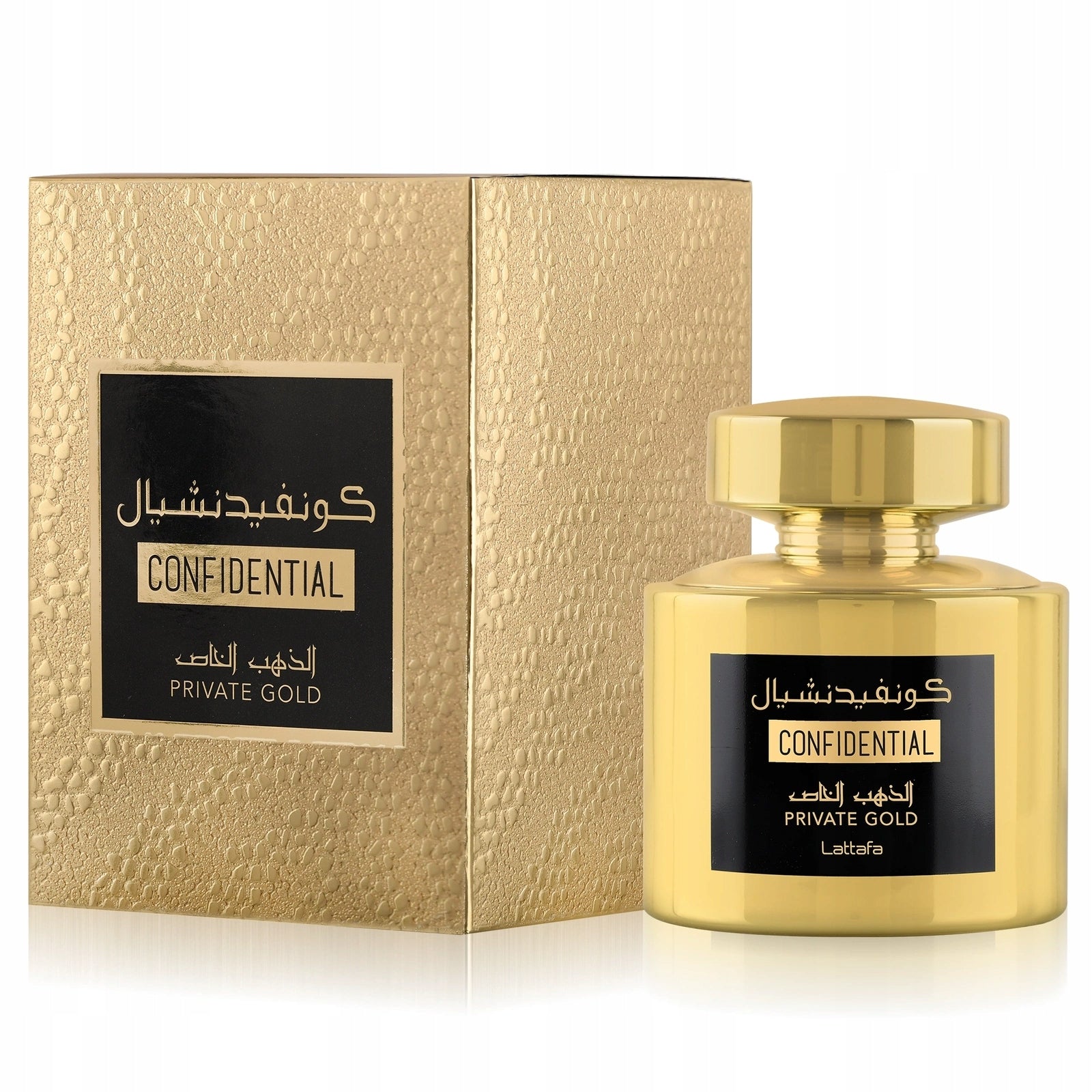 PRODUCT LATTAFA CONFIDENTIAL PRIVATE GOLD 100ML EDP Packaging status original