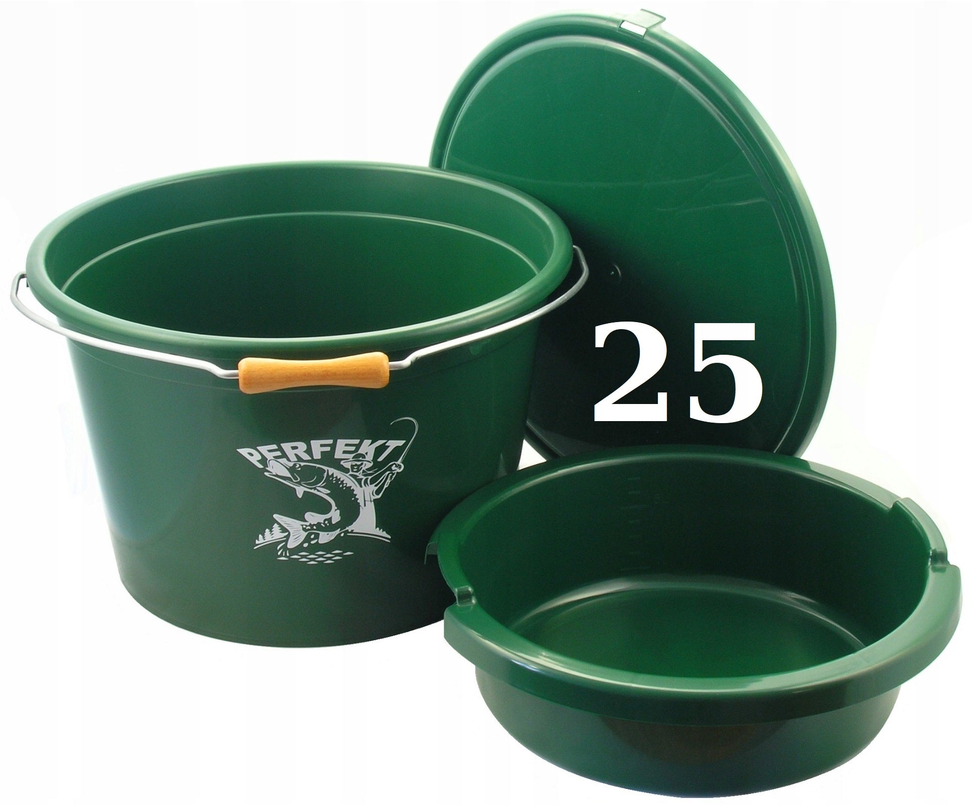 PROFESSIONAL BAIT BUCKET PERFEKT WITH MEASURING CUP 25L + BOWL 8L + LID