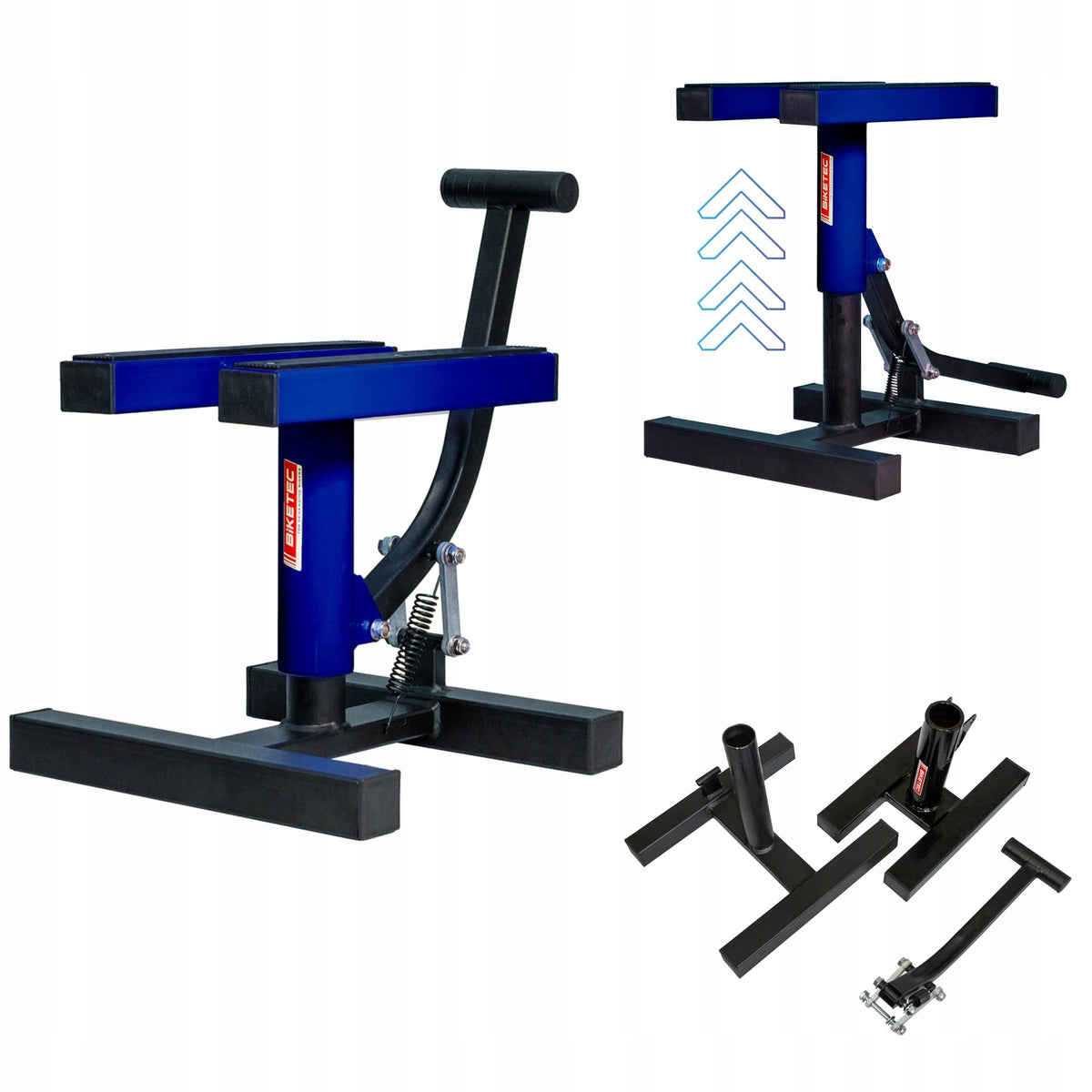 PROFESSIONAL CROSS ENDURO MOTORCYCLE LIFT STAND BLUE.