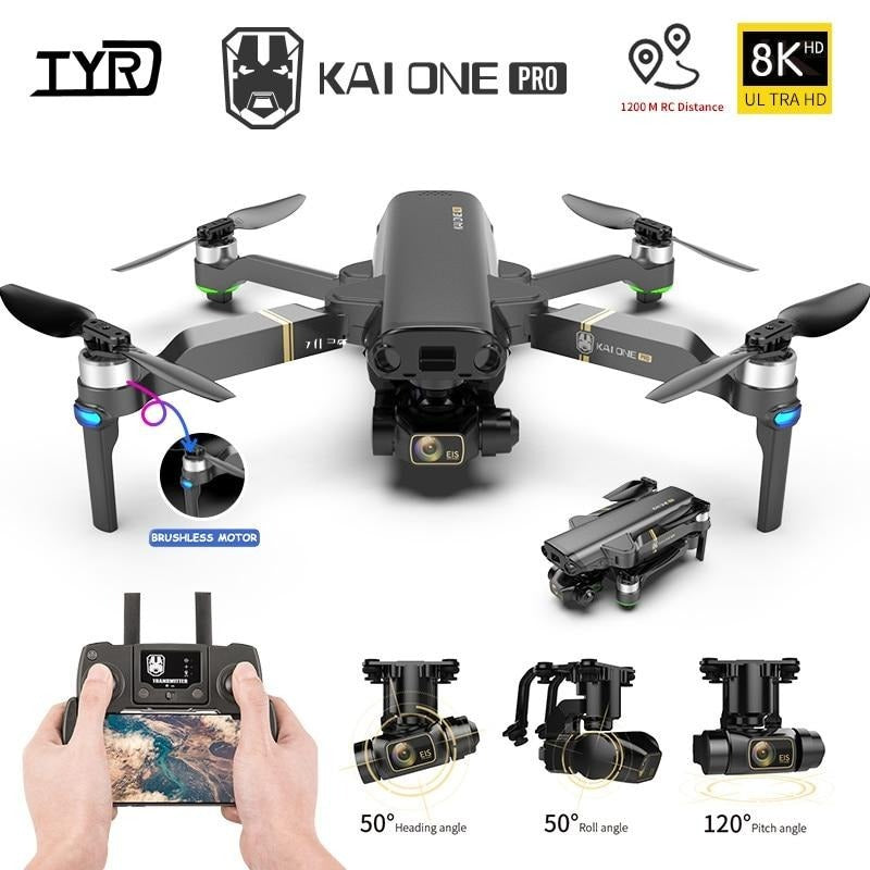PROFESSIONAL DRONE KAI ONE F30 Pro 8K HD 3-Axis GIMBAL 5G WIFI GPS 1.2KM