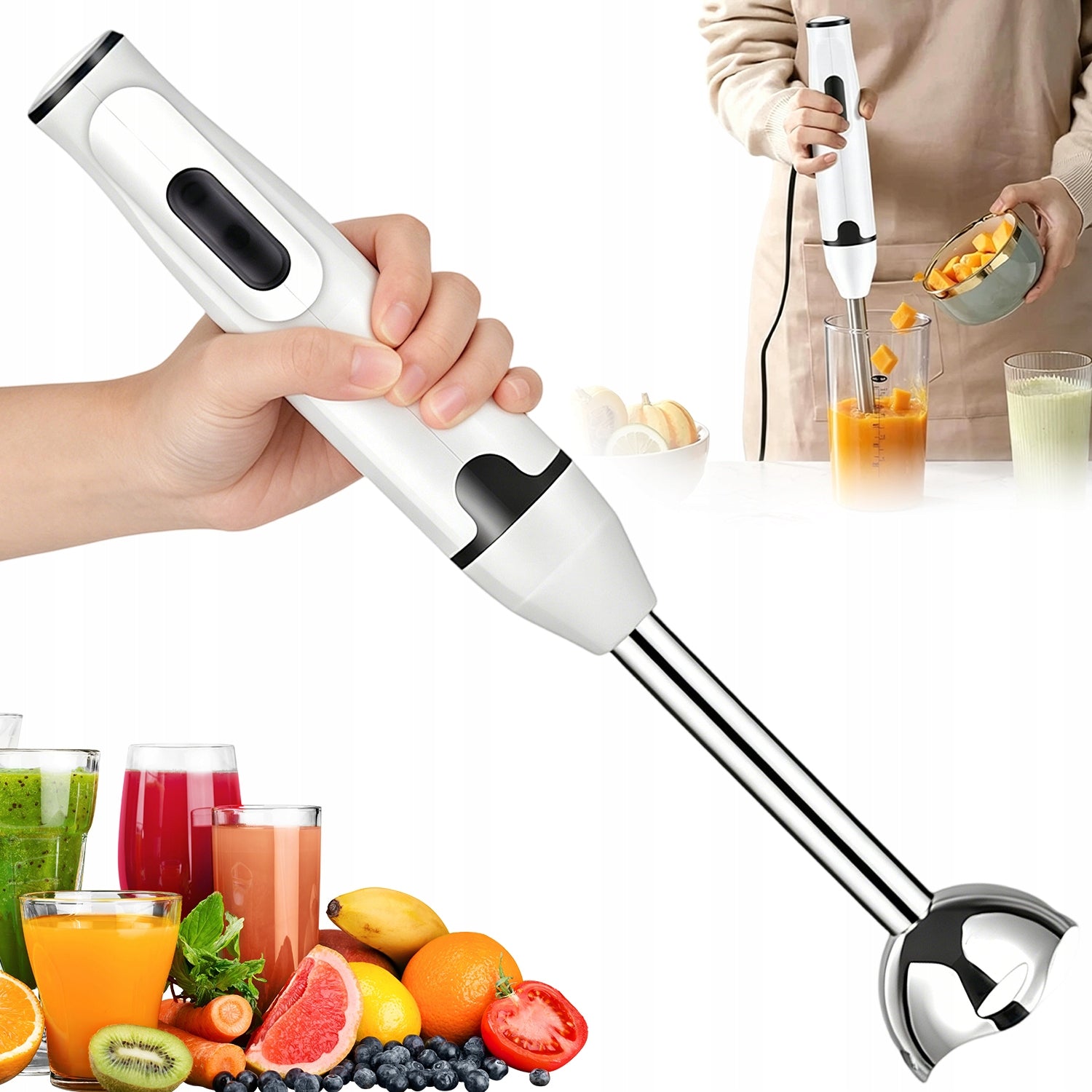 PROFESSIONAL ELECTRIC HAND BLENDER 400W STAINLESS STEEL WHITE