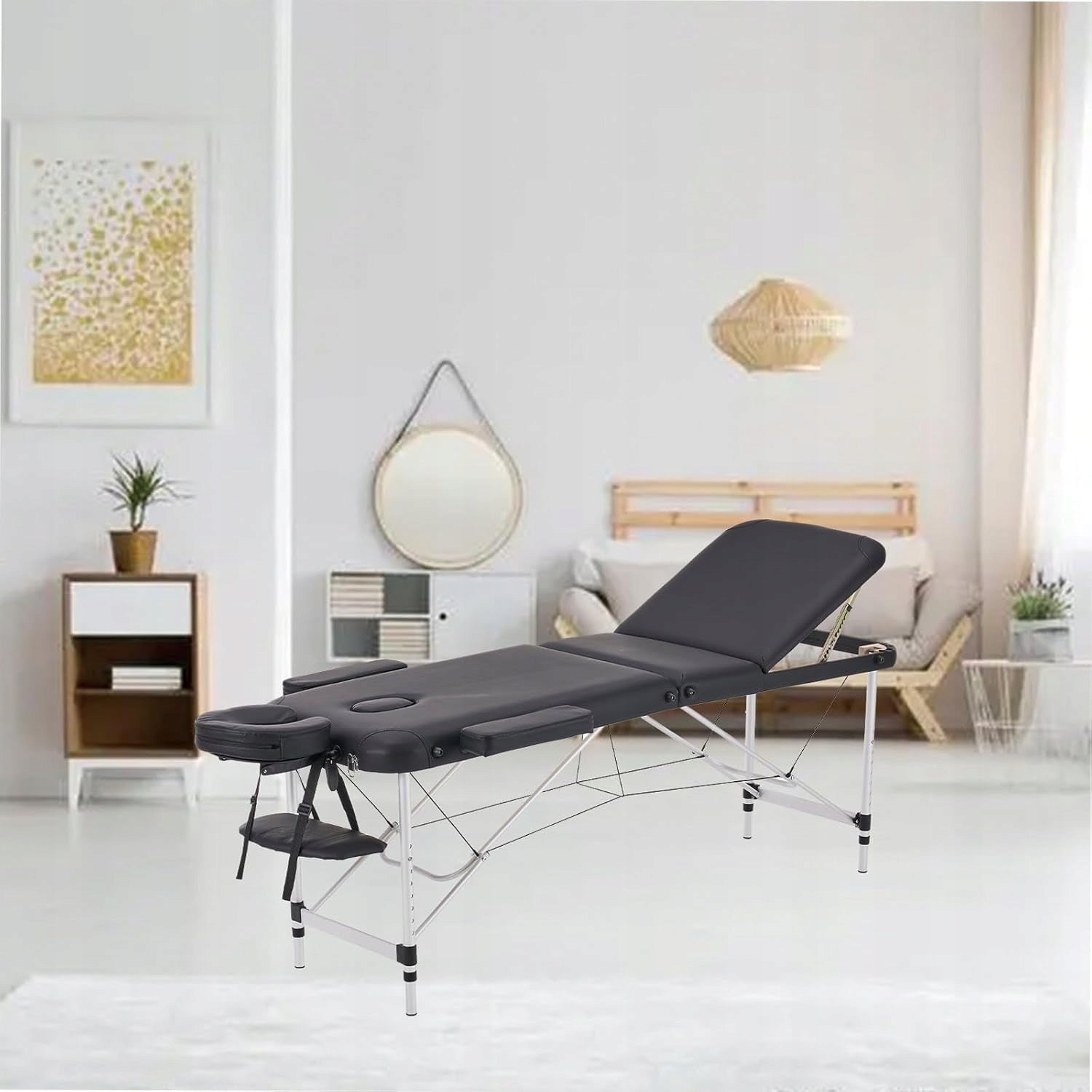 PROFESSIONAL FOLDING MASSAGE TABLE ADJUSTABLE 3-SECTION PORTABLE 180x60 Frame material steel