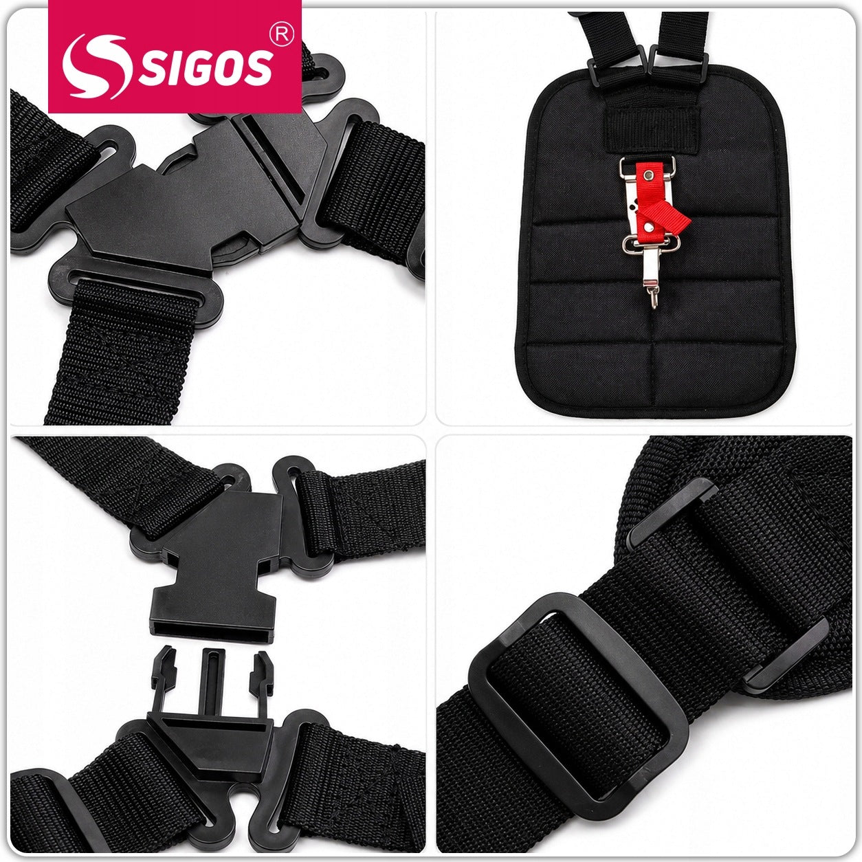 PROFESSIONAL HARNESS FOR COMBUSTION SCYTHE TRIMMER BELTS HARNESS ADJUSTABLE Manufacturer code SIGOS SZELKI DO KOSY SPALINOWEJ PAS
