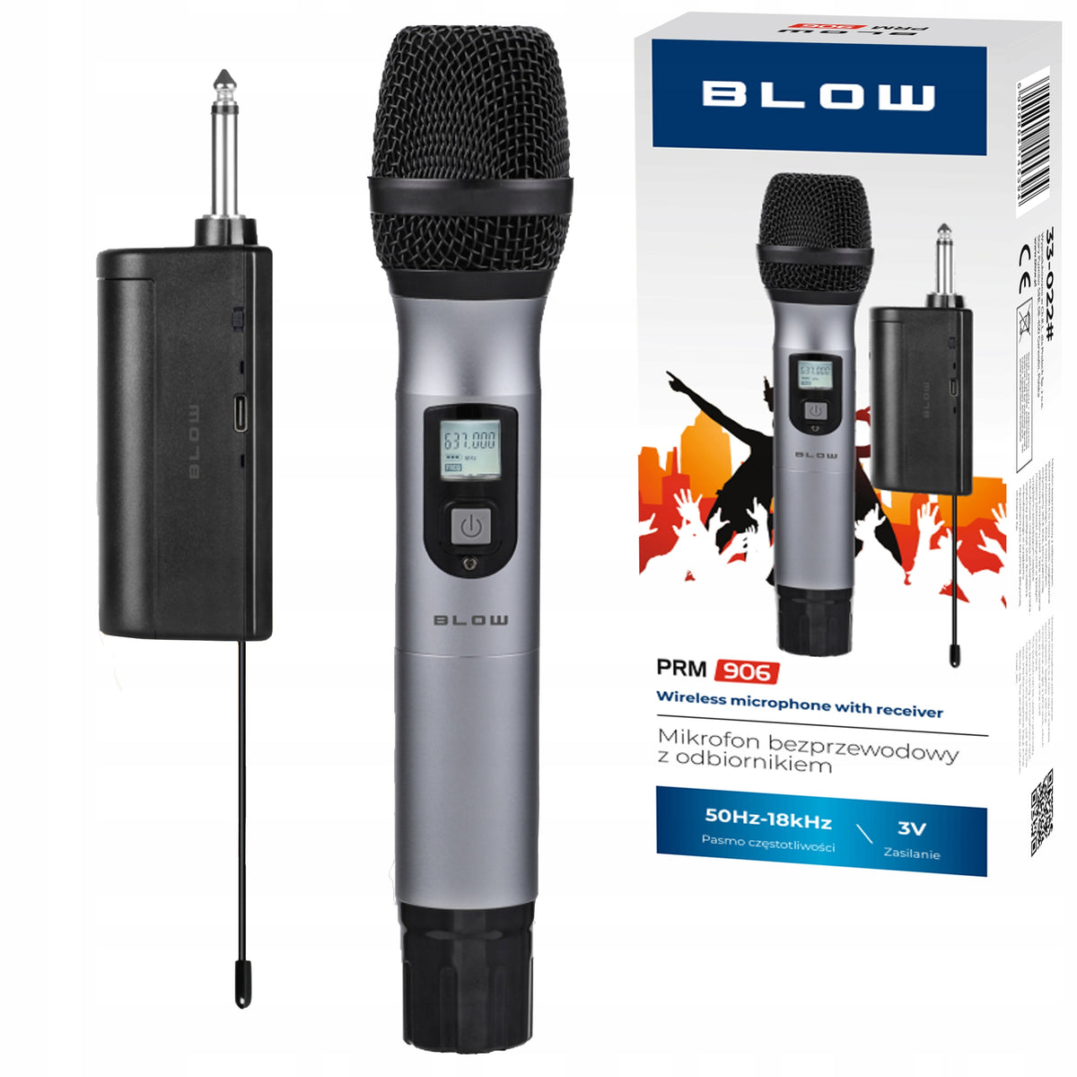 PROFESSIONAL KARAOKE MICROPHONE WIRELESS MONO JACK 6.3 WITH RECEIVER