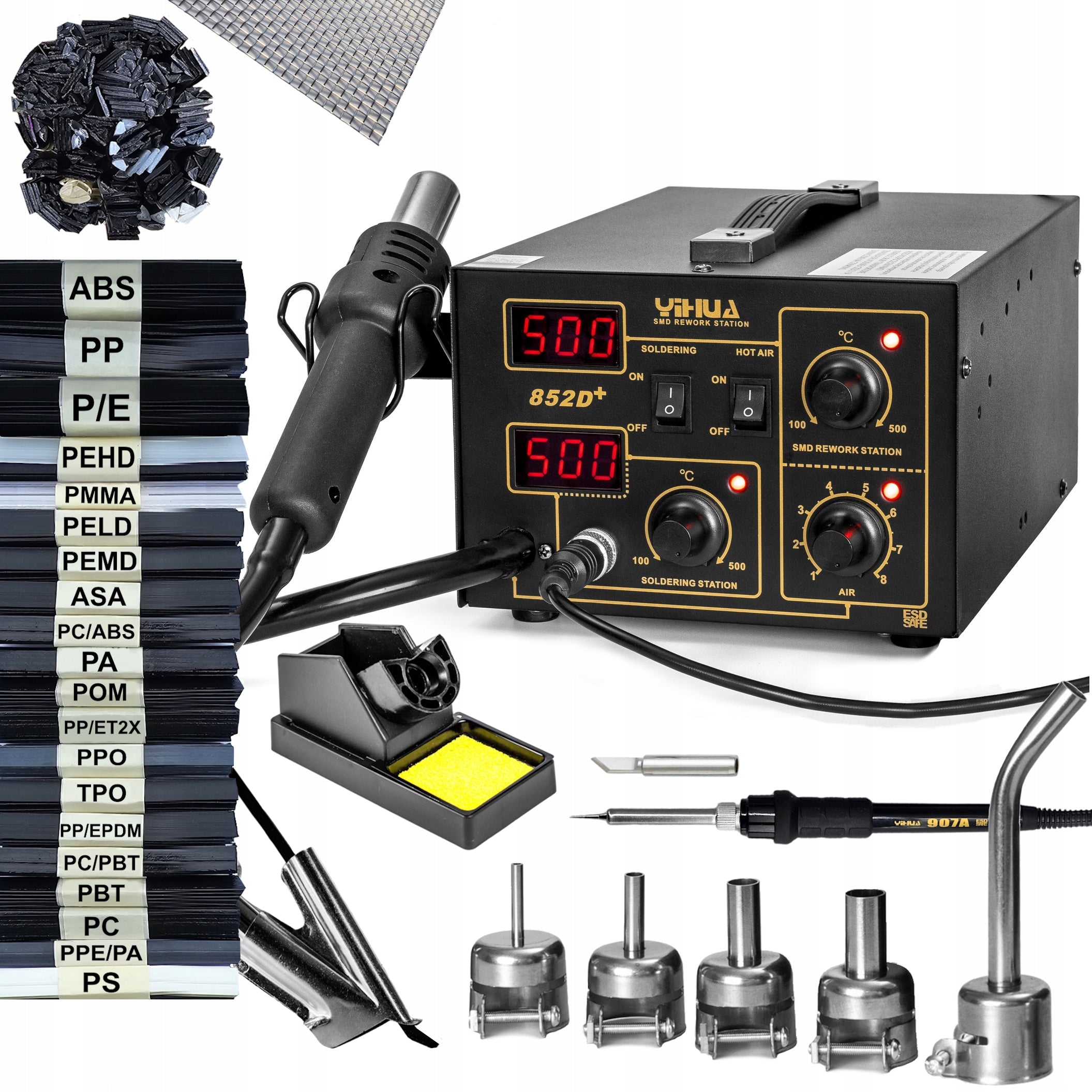 PROFESSIONAL PLASTIC WELDING MACHINE WITH DIAPHRAGM PUMP 20x PLASTIC HQ 852D+