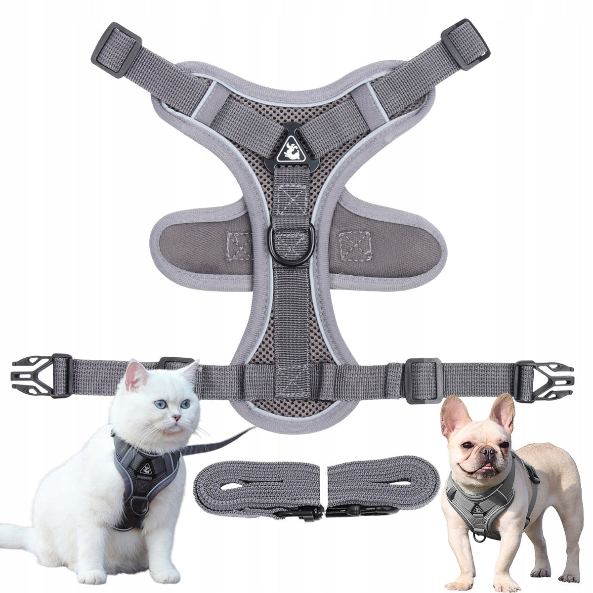 PROFESSIONAL PRESSURE-FREE WALKING HARNESS ADJUSTABLE FOR CAT + LEASH R. L