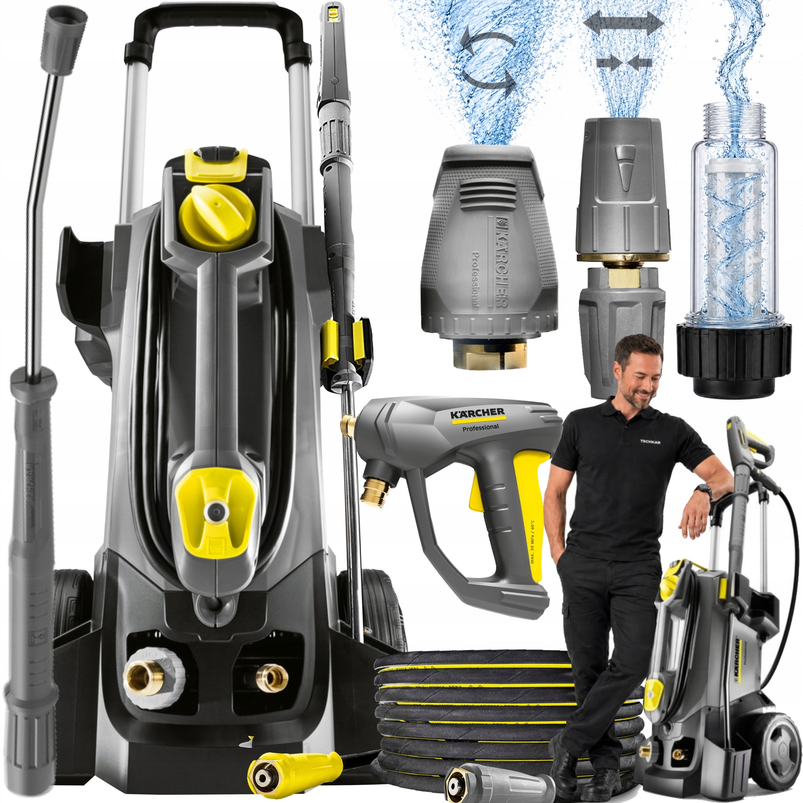 PROFESSIONAL PRESSURE WASHER KARCHER HD 5/15 C - ROTARY NOZZLE + 3-STP