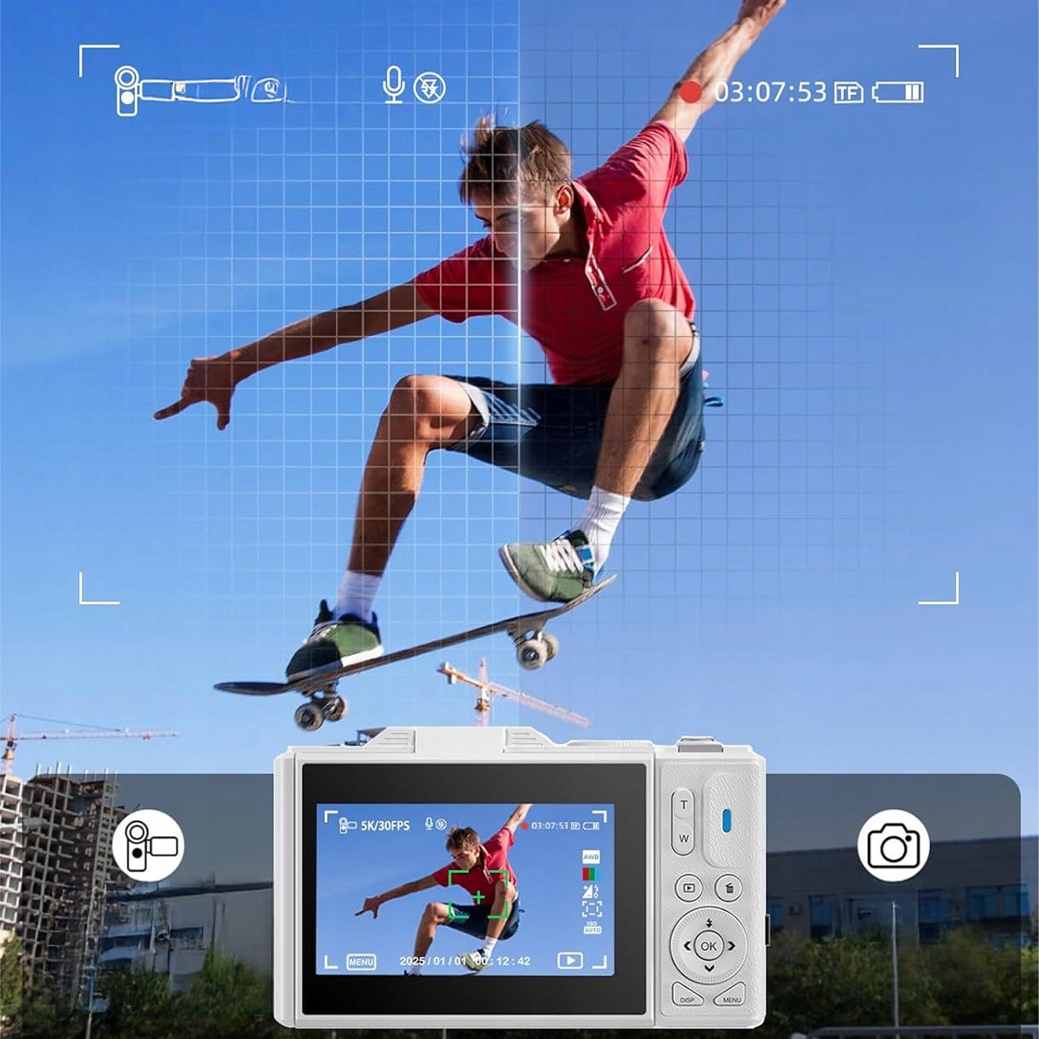 PROFESSIONAL RETRO DIGITAL CAMERA 3" PORTABLE CCD WITH 18X ZOOM 32GB FLASH Brand Bedee
