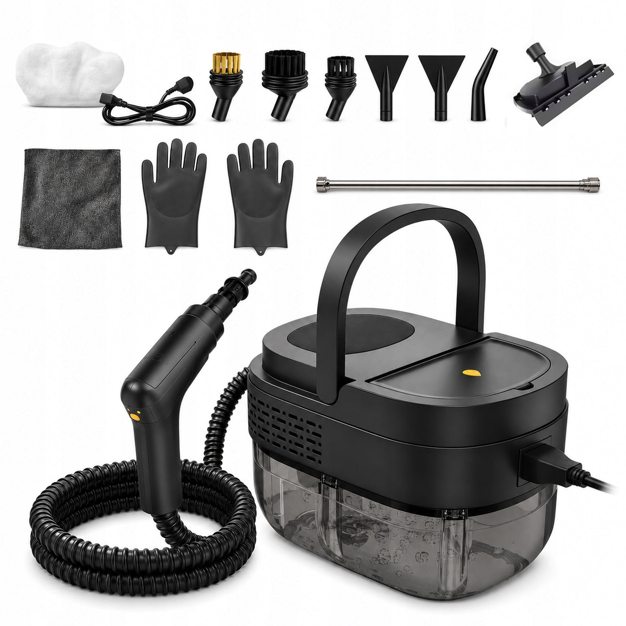 PROFESSIONAL STEAM CLEANER KIT STEAMER 3BAR 2500W 1600ML LARGE TANK
