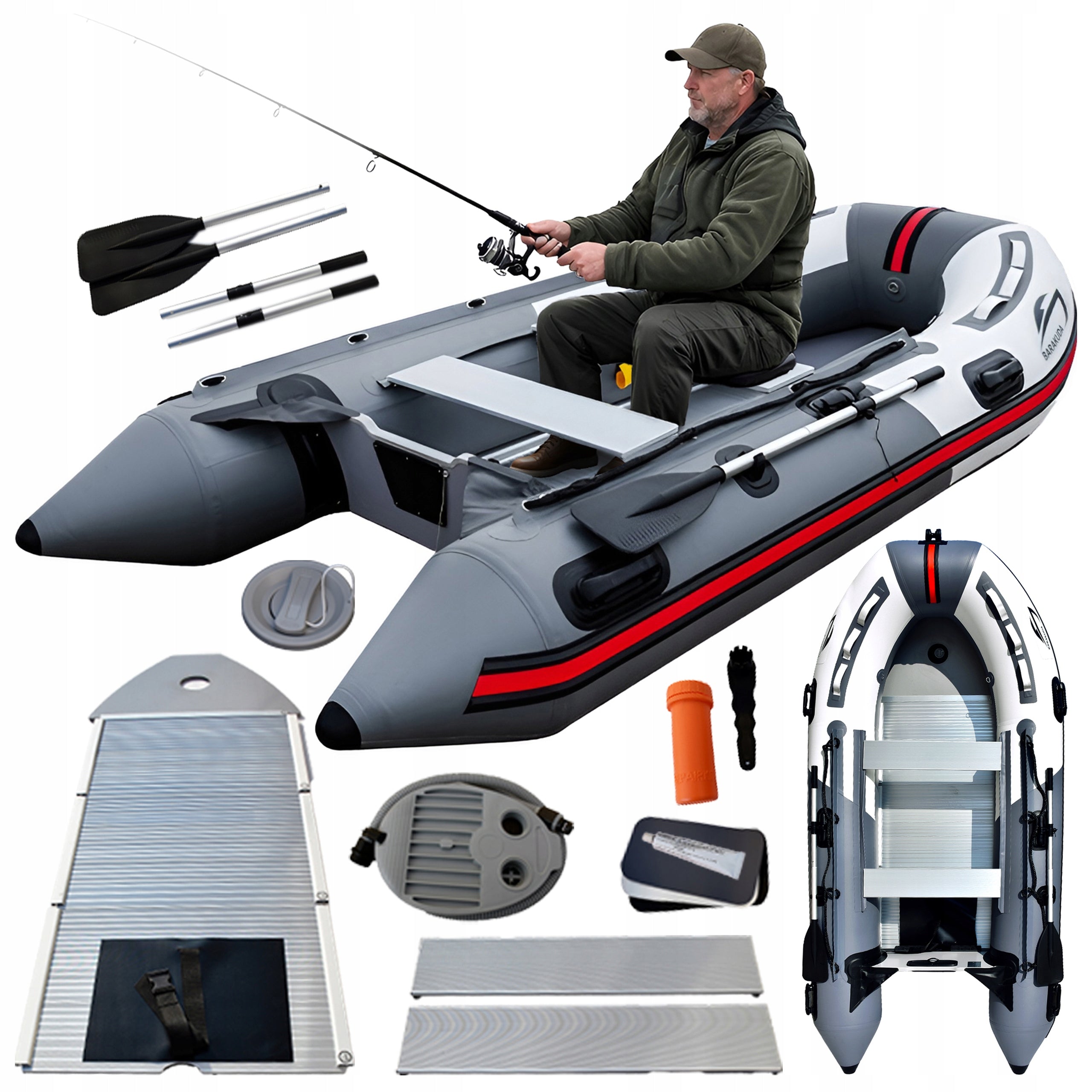 PROFESSIONAL TOURIST FISHING DINGHY BARAKUDA 300 WHITE-GREY