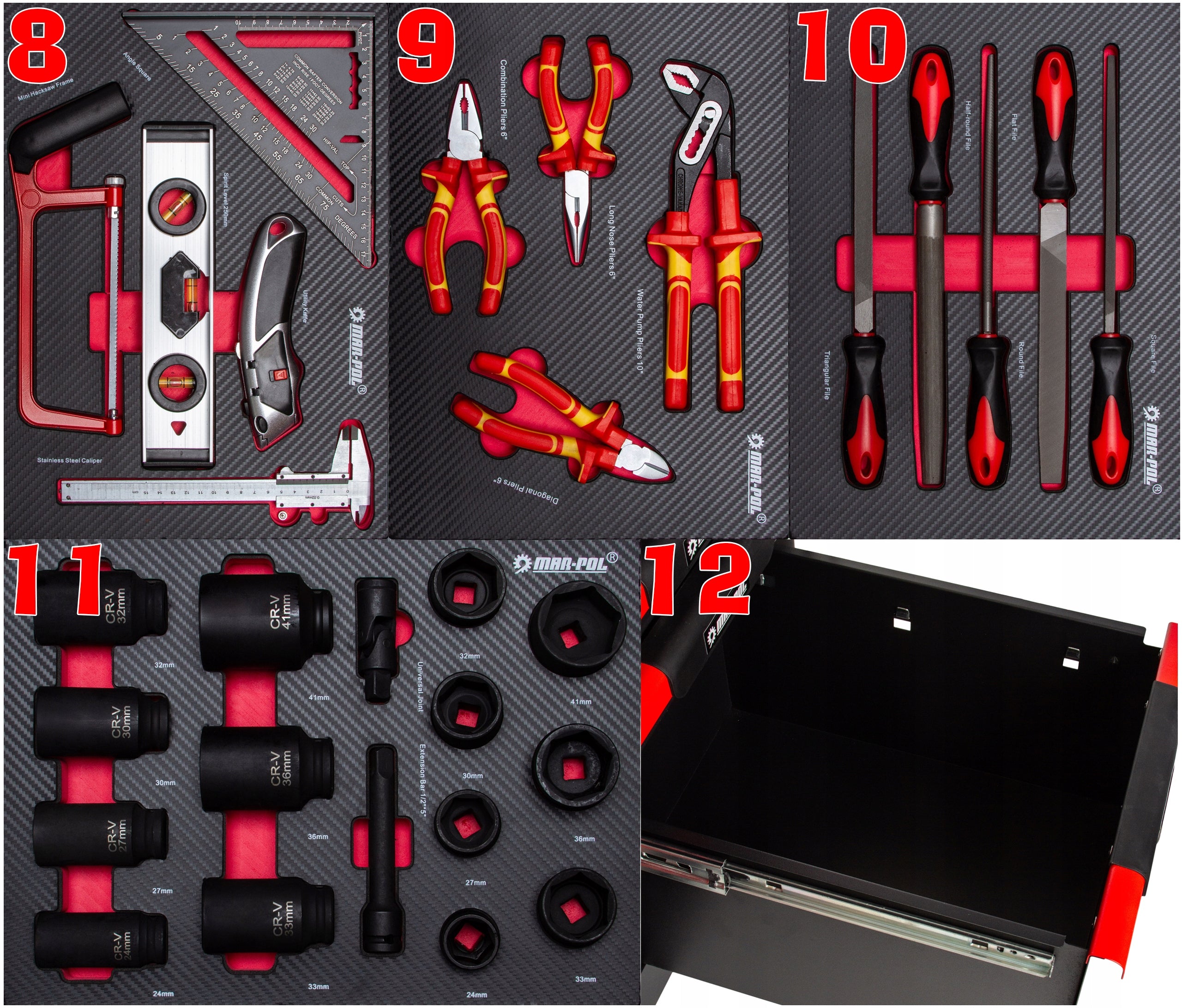 PROFESSIONAL WORKSHOP CABINET SERVICE TOOL Trolley 12 Drawers XXL Product height 100 cm