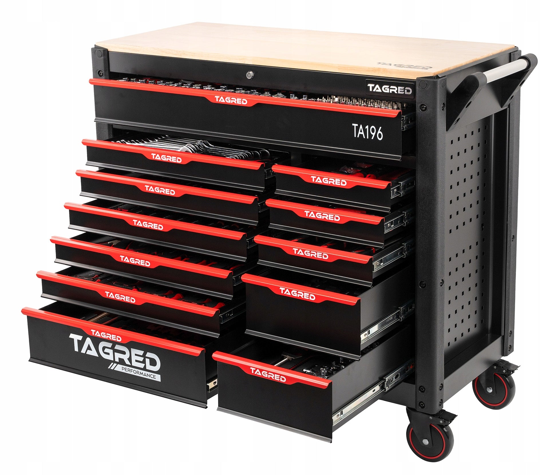PROFESSIONAL WORKSHOP CABINET TOOL TROLLEY JUMBO 12 DRAWERS 541-EL. Product height 100 cm