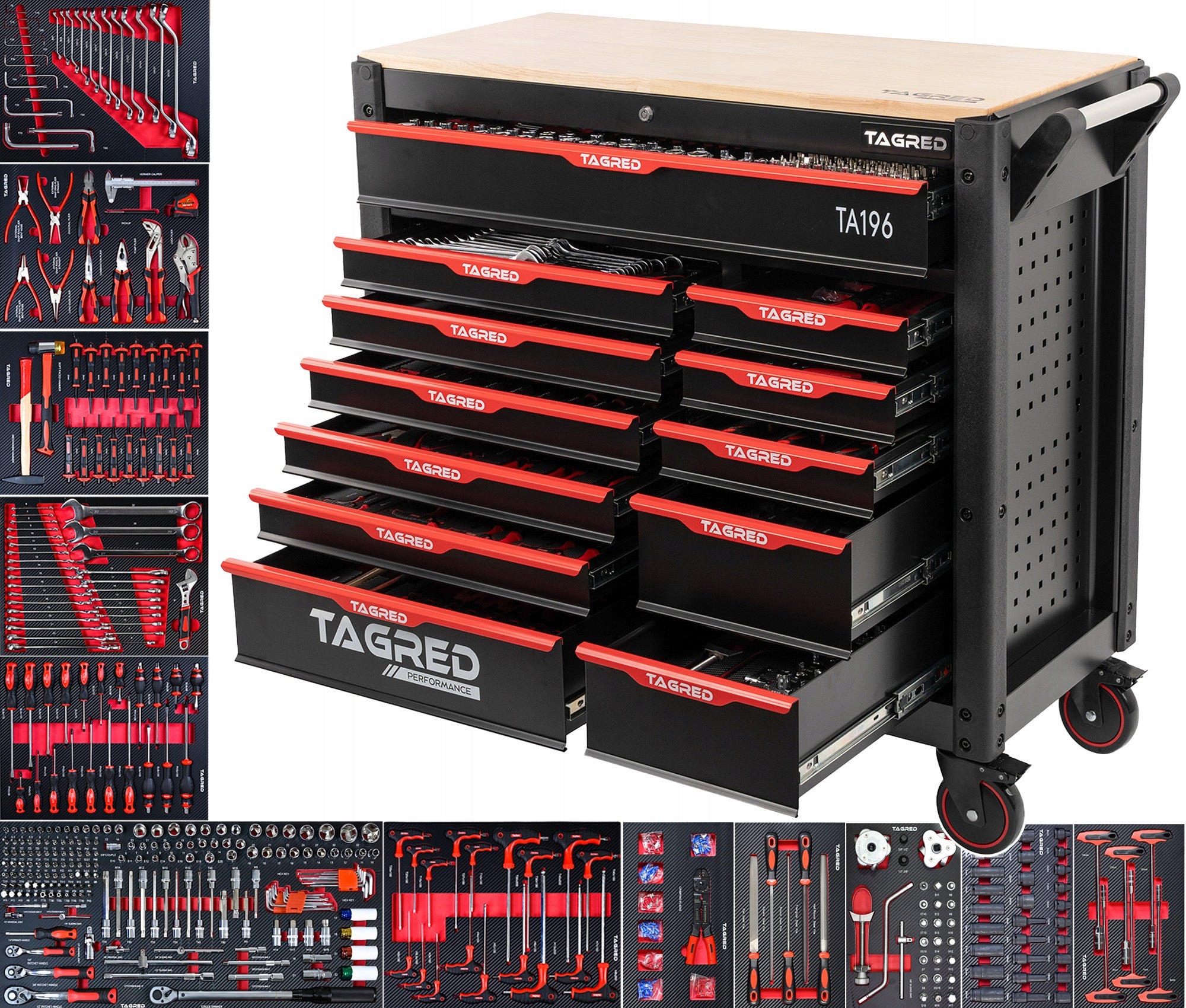 PROFESSIONAL WORKSHOP CABINET TOOL TROLLEY JUMBO 12 DRAWERS 541-EL.
