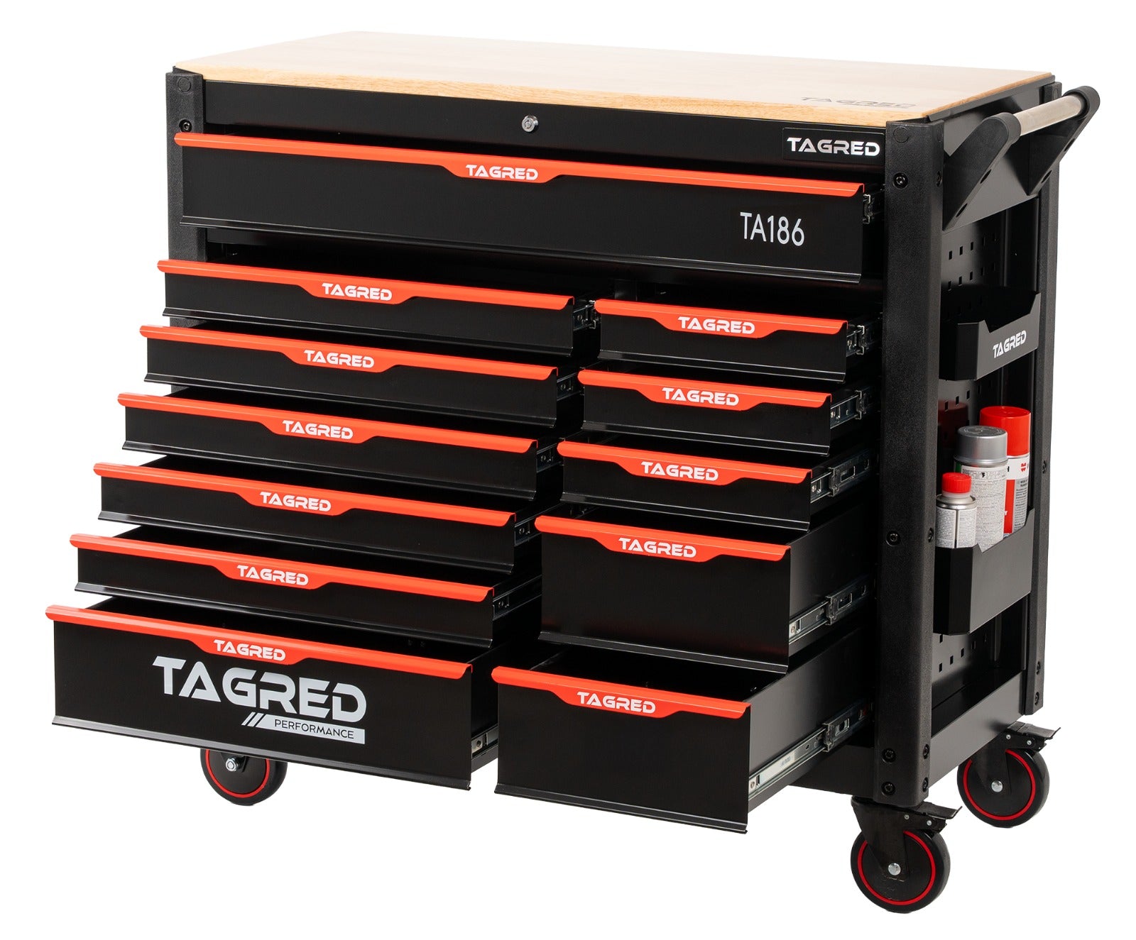 PROFESSIONAL WORKSHOP CABINET TOOL TROLLEY JUMBO 12 DRAWERS 691-el Brand Tagred